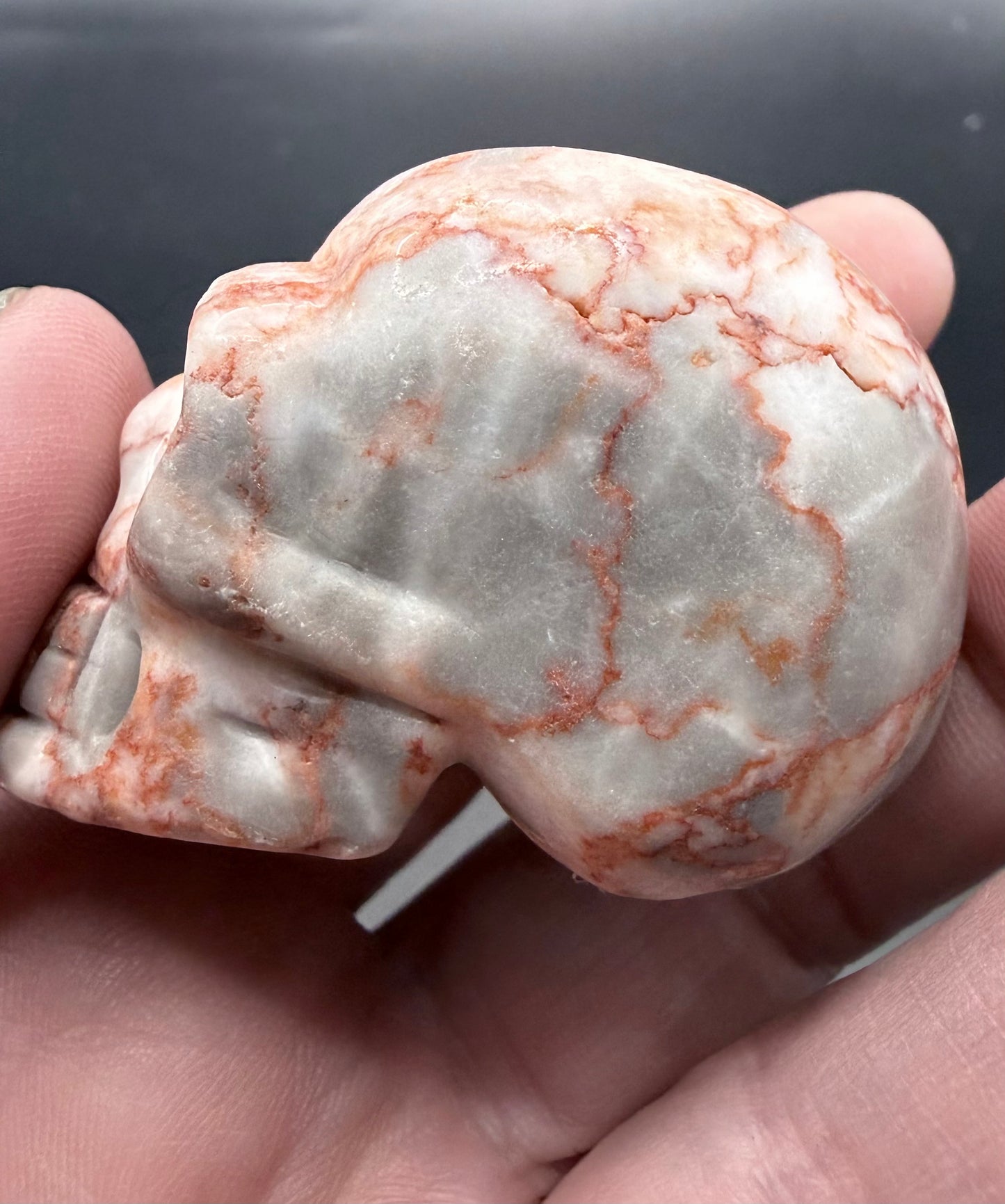 Red Vein Jasper Skull