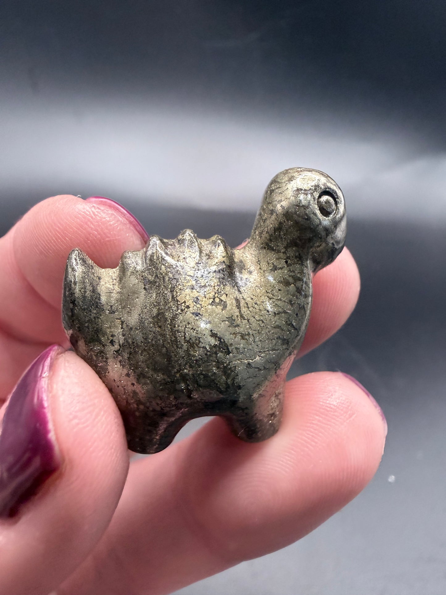 Pyrite Stegosaurus Carving
