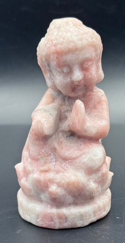 Pink Opal Baby Buddha Carving