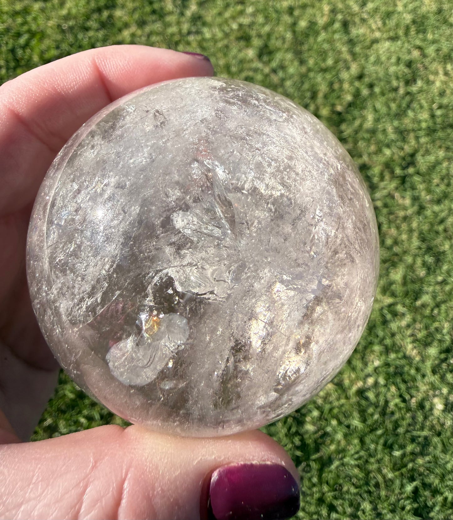 Clear Smoky Quartz Rainbow Sphere