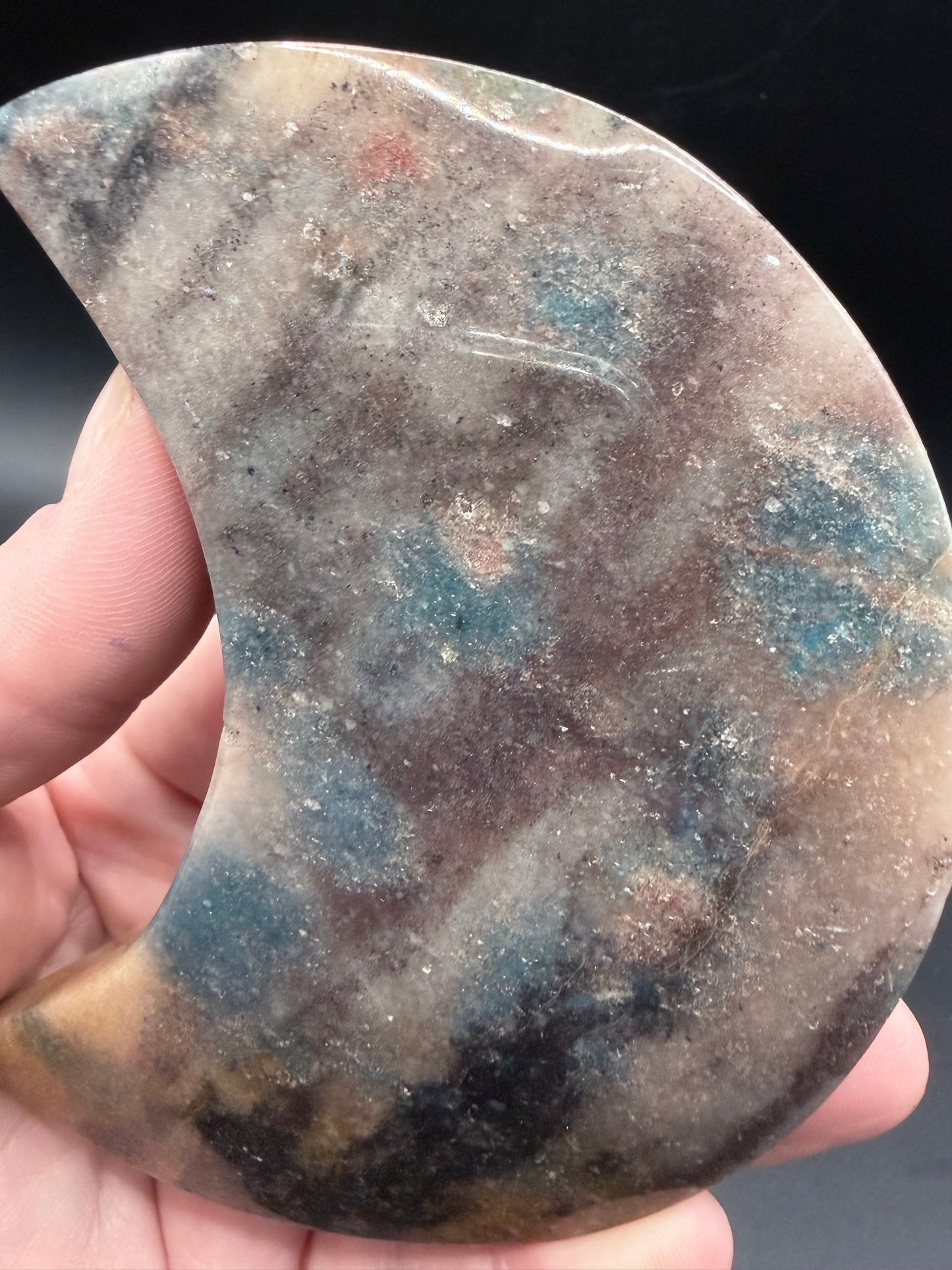 Trolleite Moon on Custom Stand