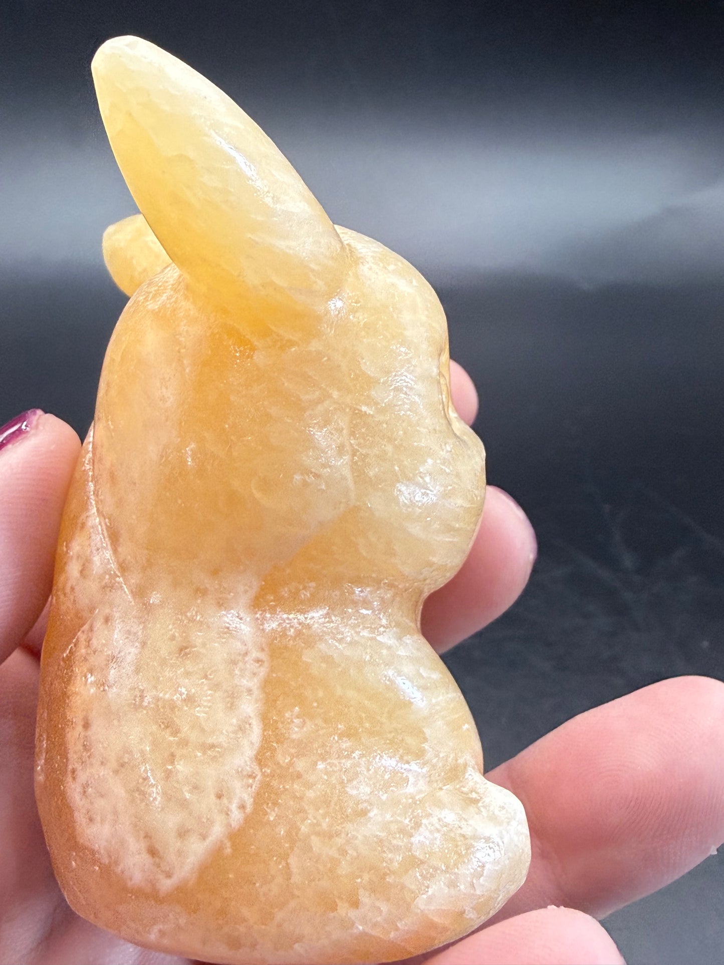 Yellow Calcite Pikachu Carving
