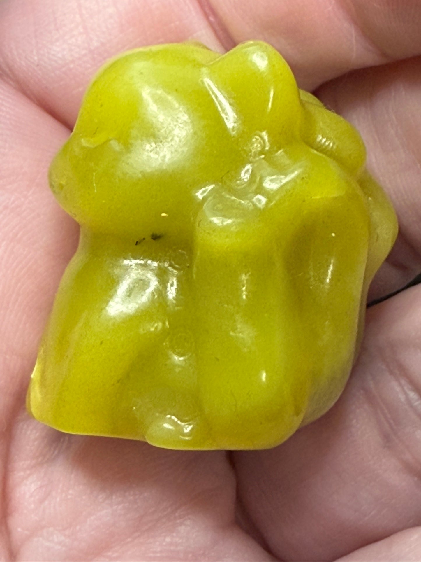 Lime Green Jade 9 Tail Fox Carving