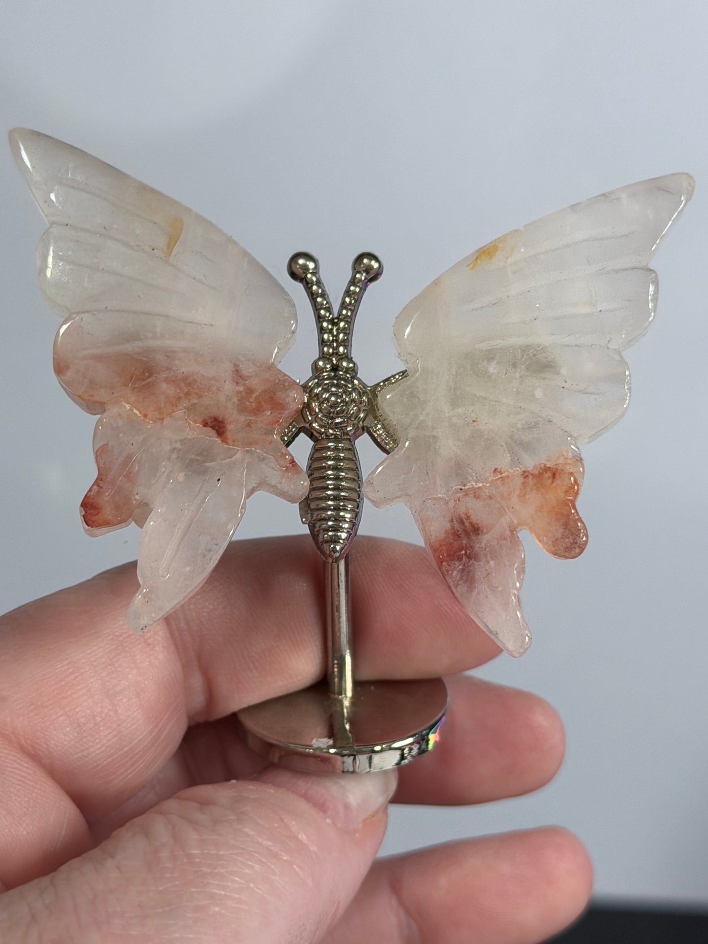 Mini Crystal Butterfly Display Set (3 Pieces) – Fire Quartz, Sodalite & Caribbean Calcite