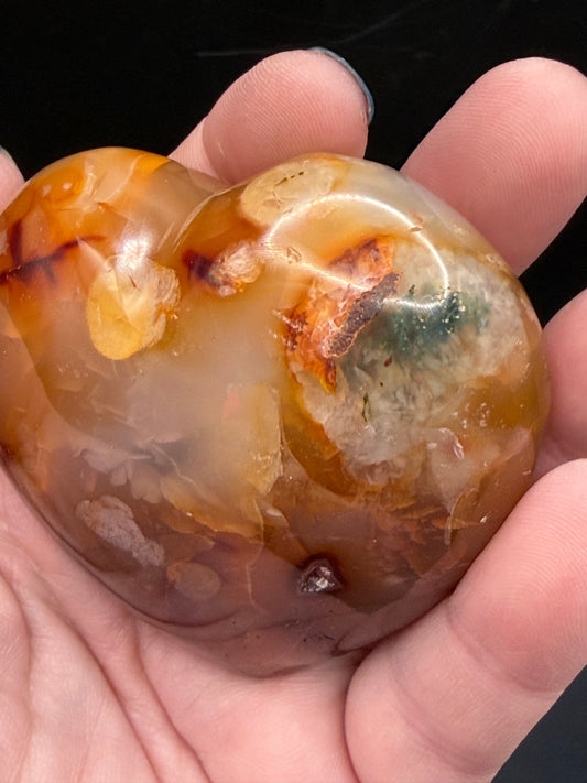 Carnelian & Moss Agate Heart