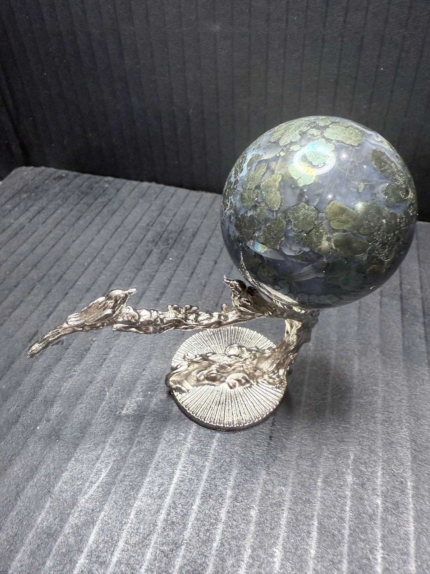 RARE Pyrite in Agate Sphere