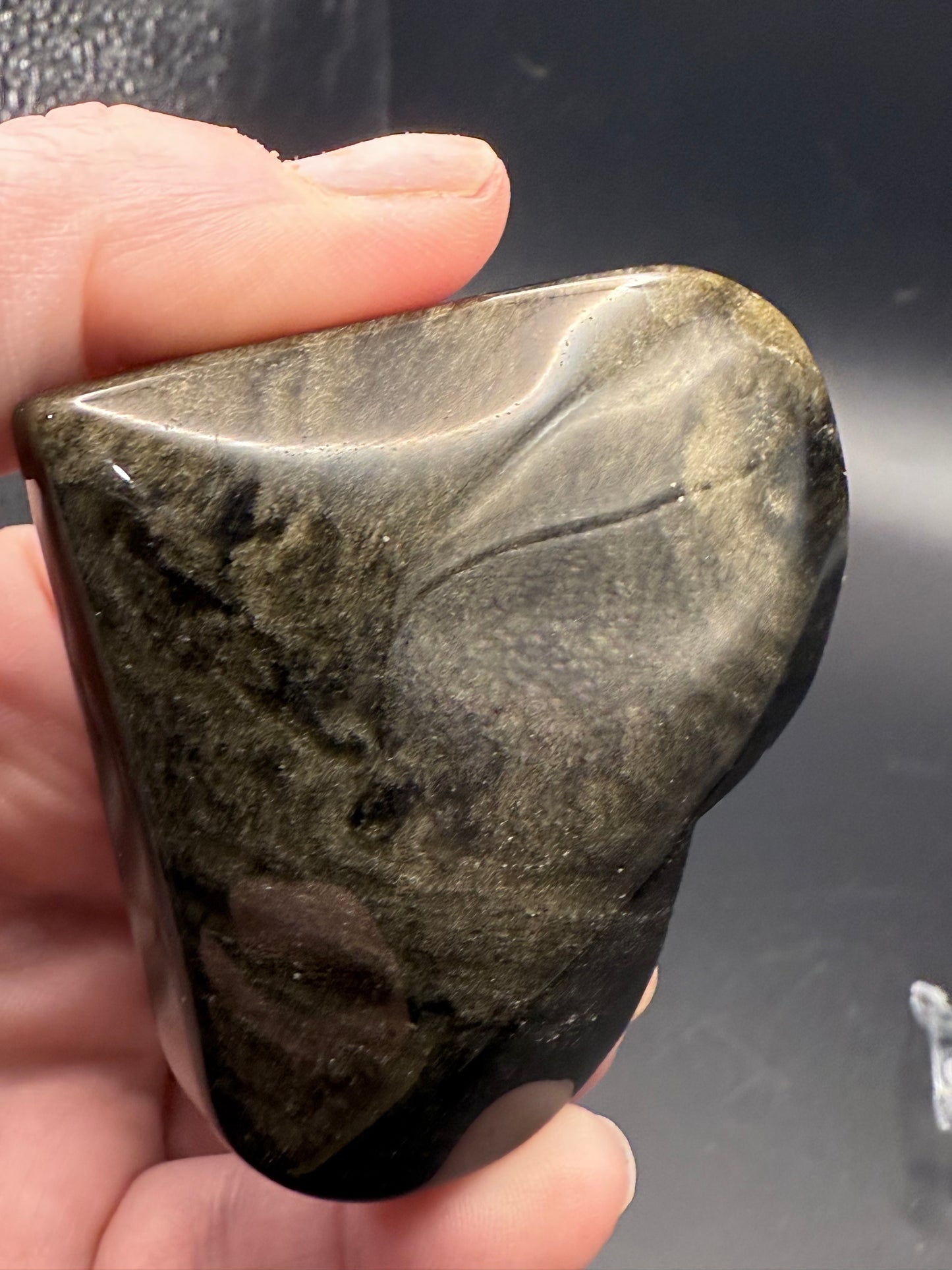Gold Sheen Obsidian Heart