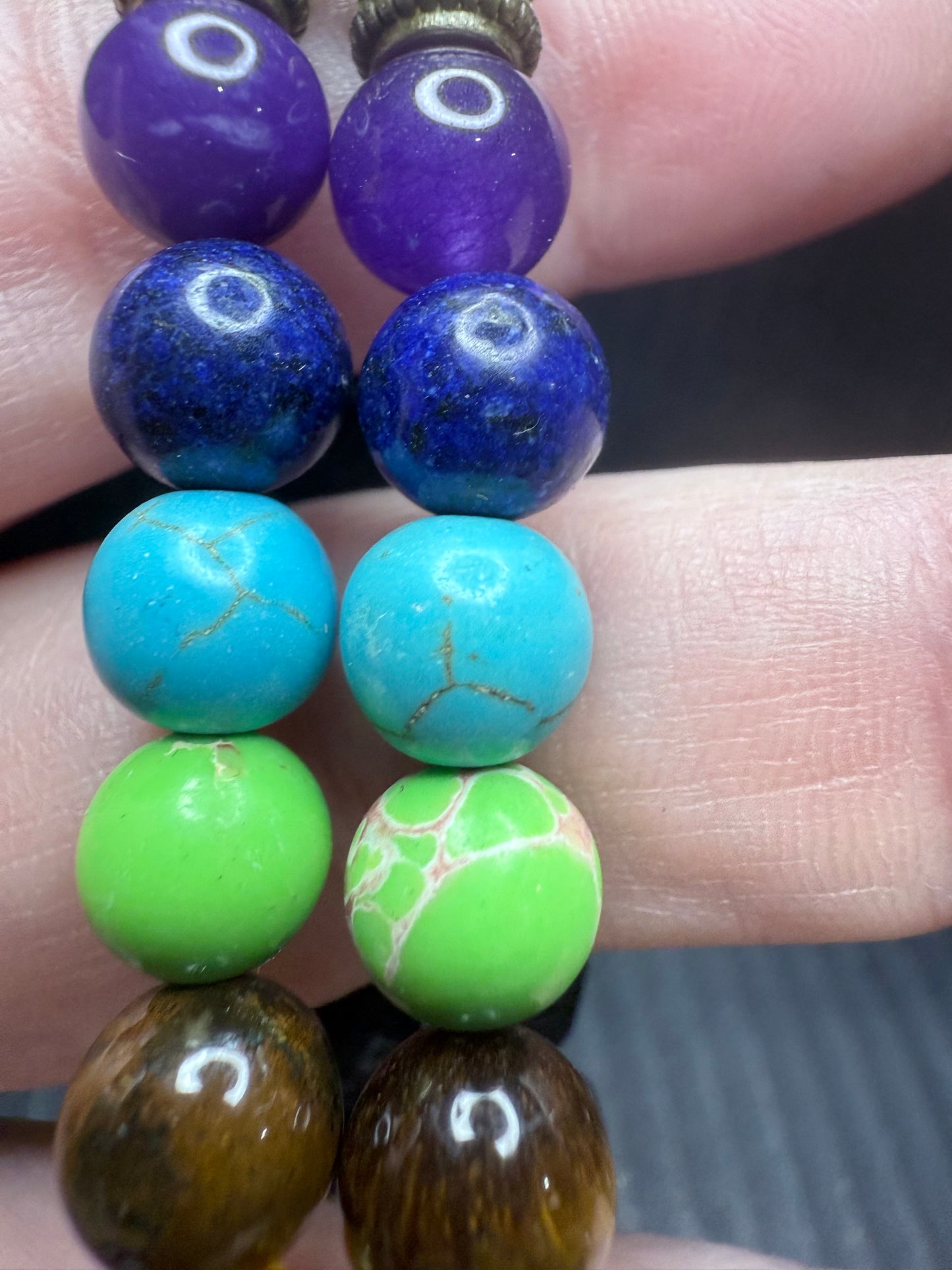 Lava stone bracelet 7 Chakras 8mm