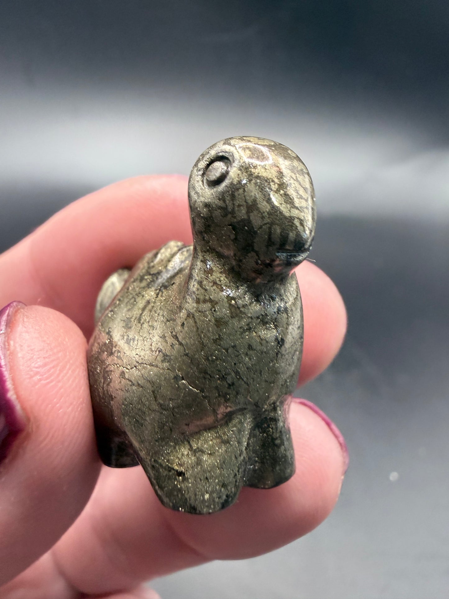 Pyrite Stegosaurus Carving