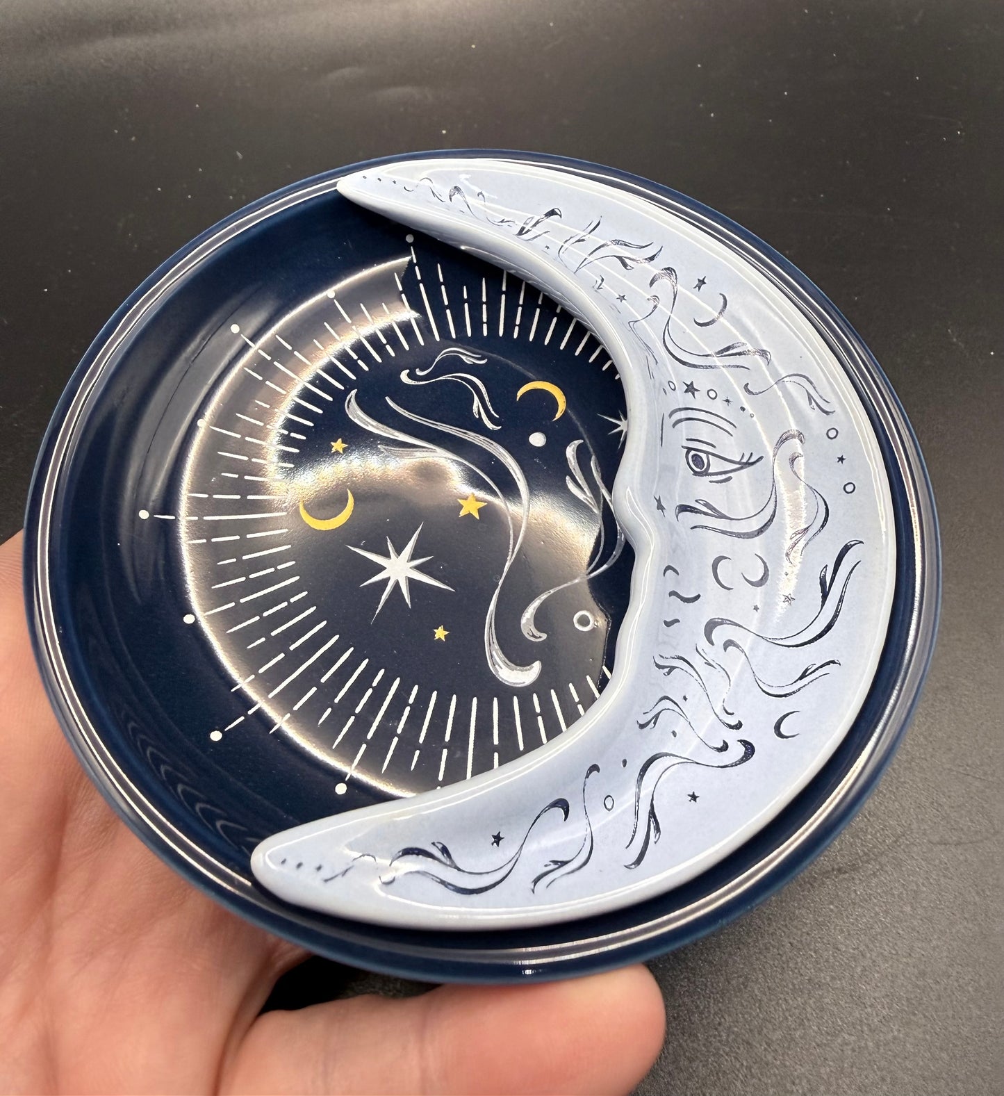 Blue Moon Stacking Ceramic Trinket Dish