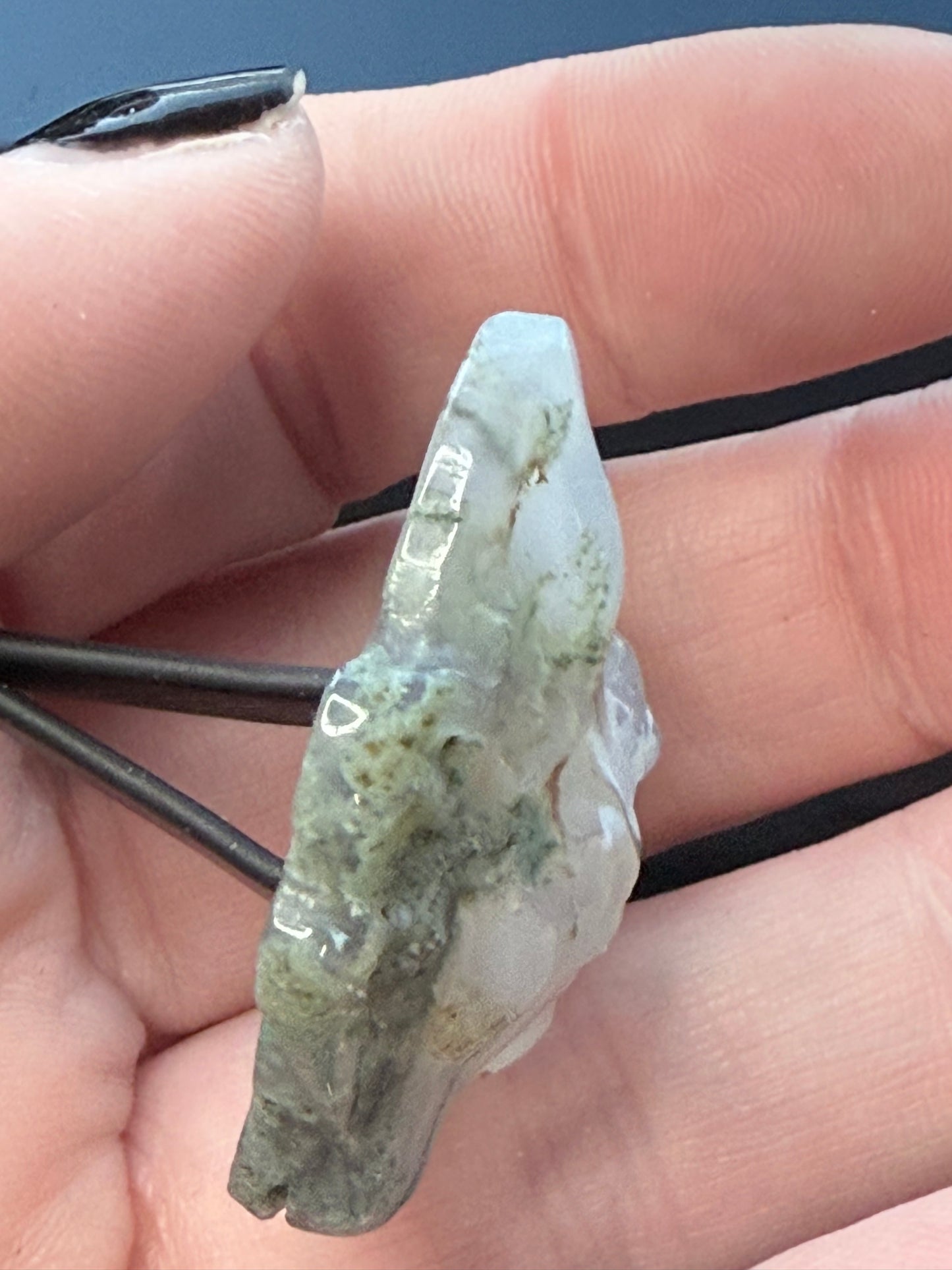 Moss Agate Mini Fox Mask Car Clip