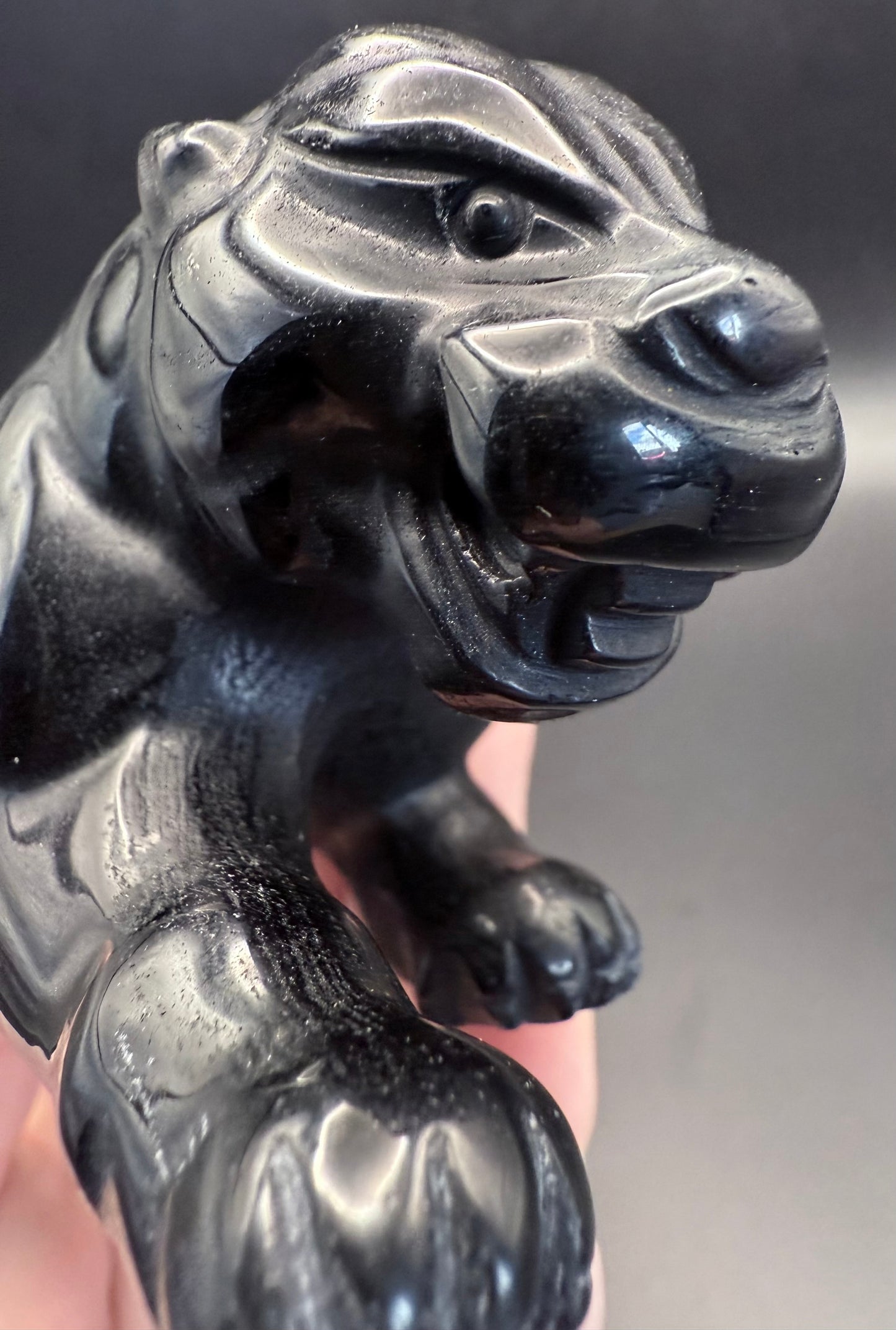 Black Obsidian Panther Carving