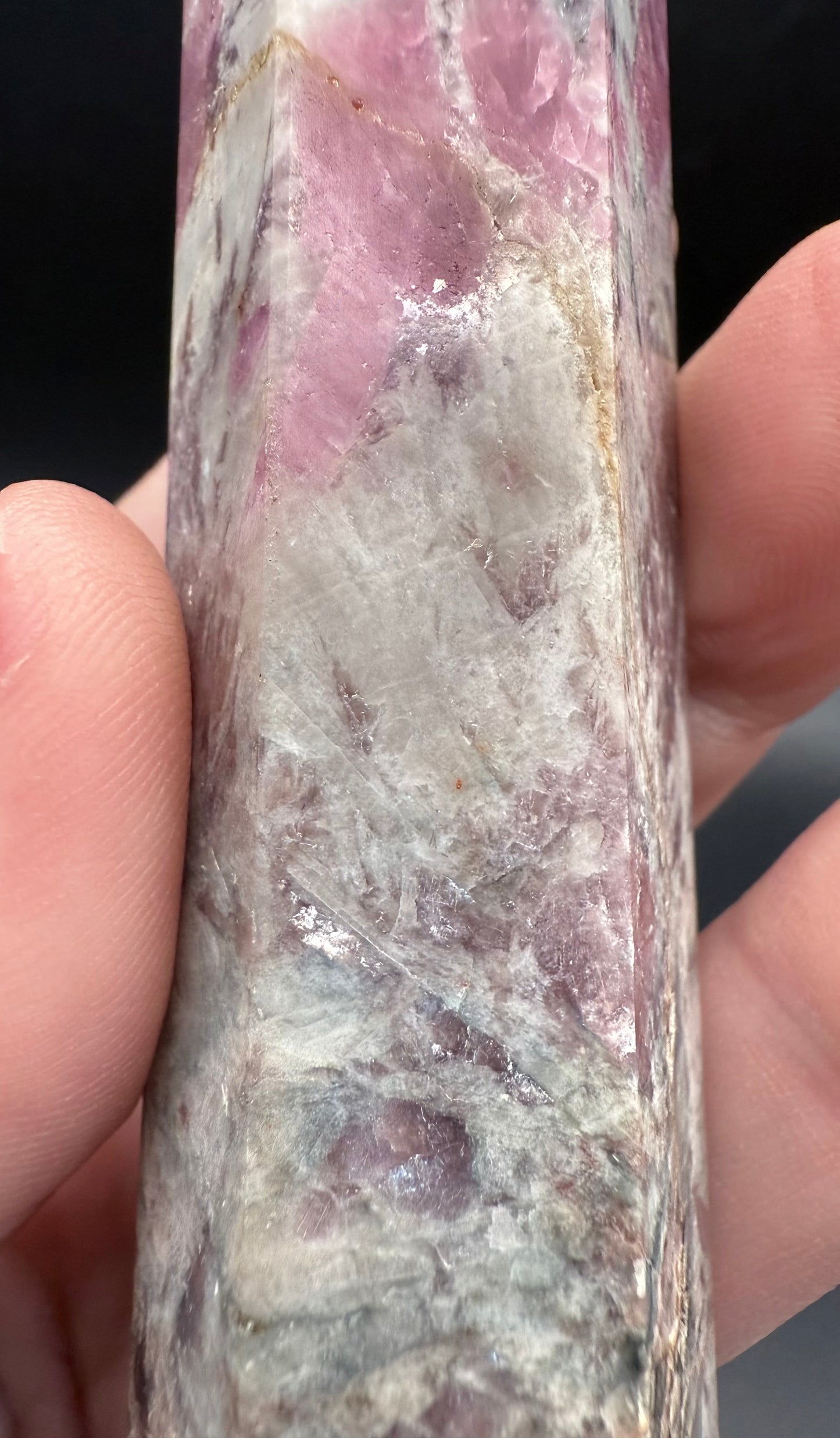 Rare Multi-Mineral Tower โ Pink & Blue Tourmaline, Aquamarine, Smoky Quartz, Lepidolite & Mica