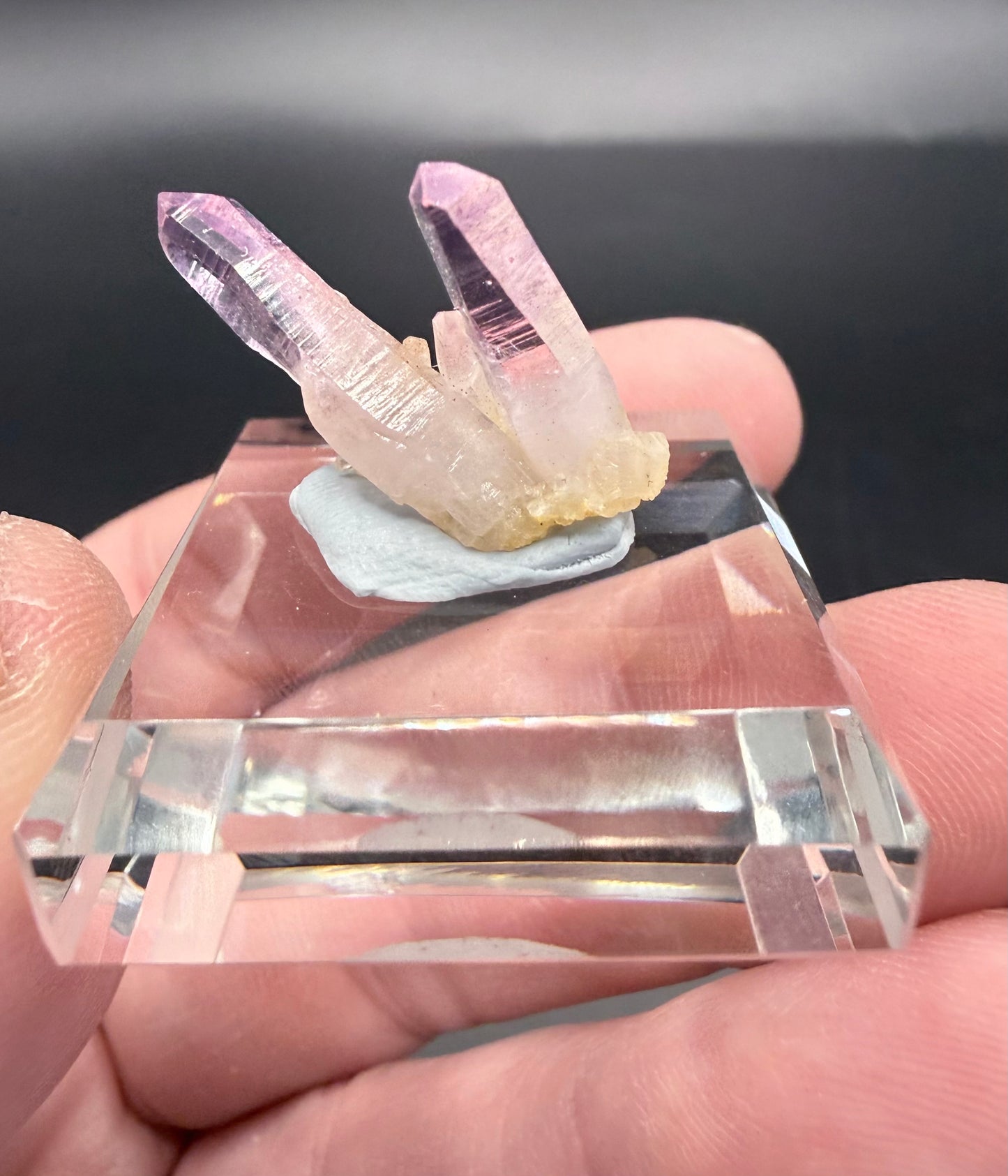 Vera Cruz Amethyst Cluster on Glass Display