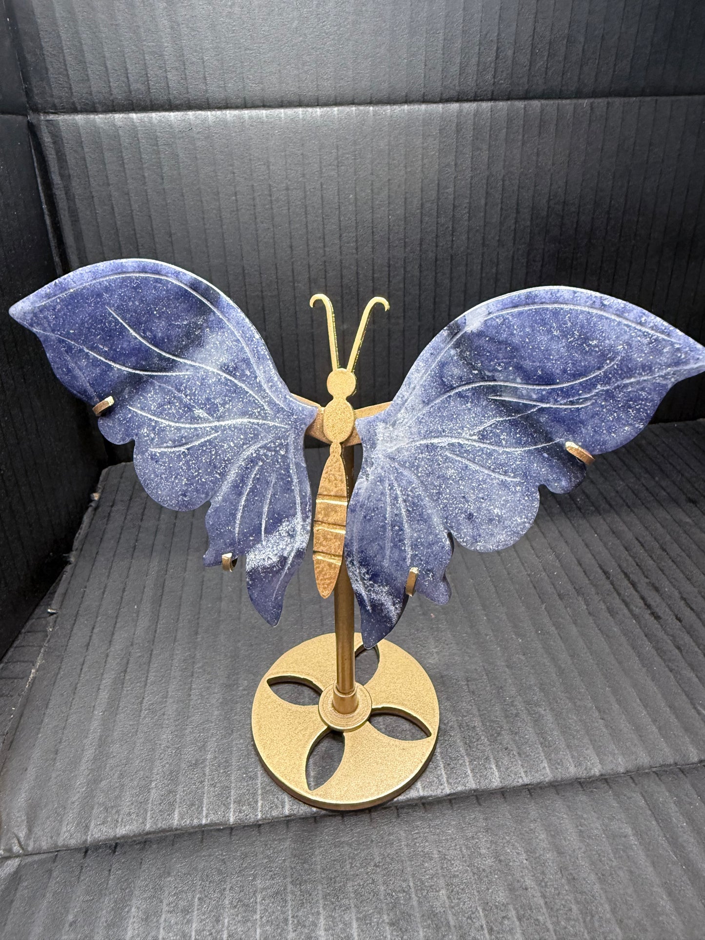 Blue Aventurine Butterfly on stand