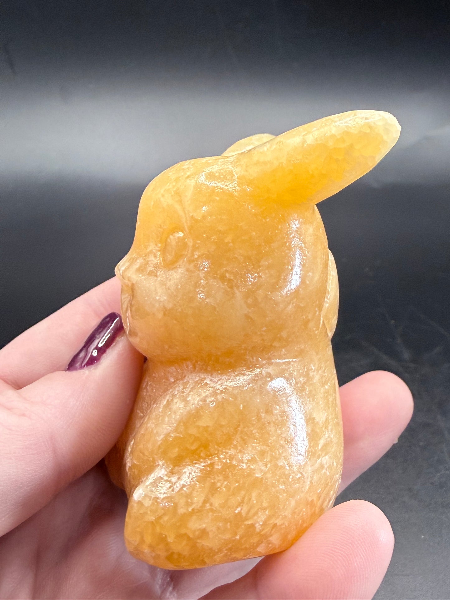 Yellow Calcite Pikachu Carving