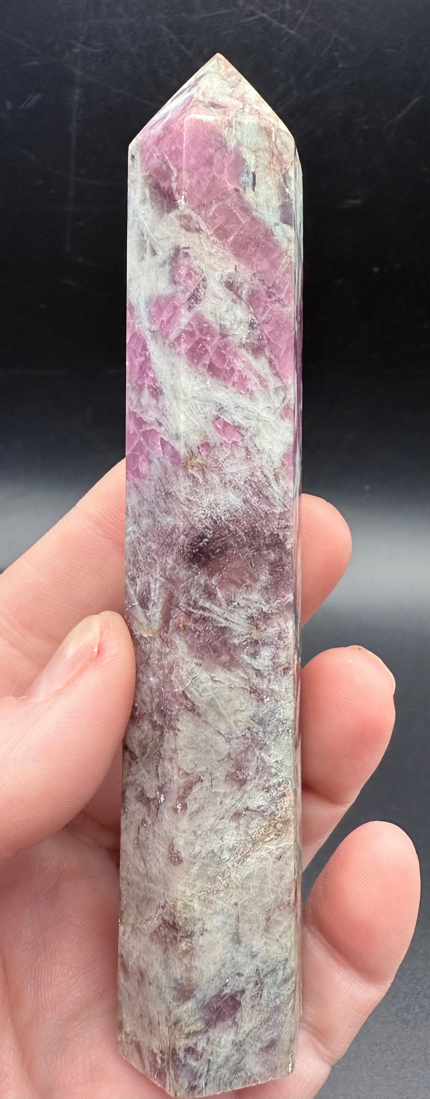 Rare Multi-Mineral Tower โ Pink & Blue Tourmaline, Aquamarine, Smoky Quartz, Lepidolite & Mica