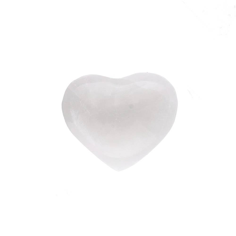 Small Selenite Heart Bowl.- Purification