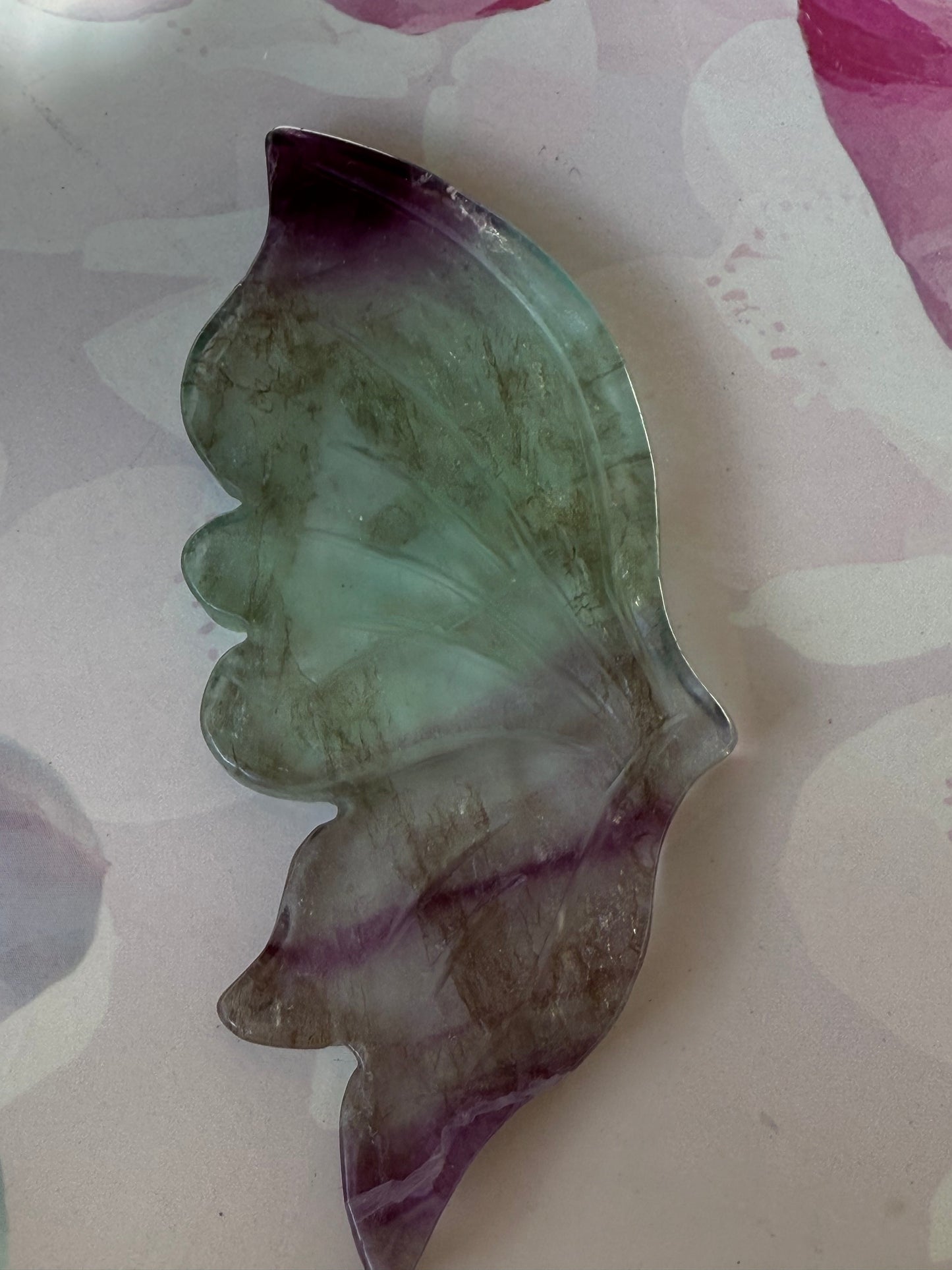 Beautiful Green and Purple Fluorite Butterfly