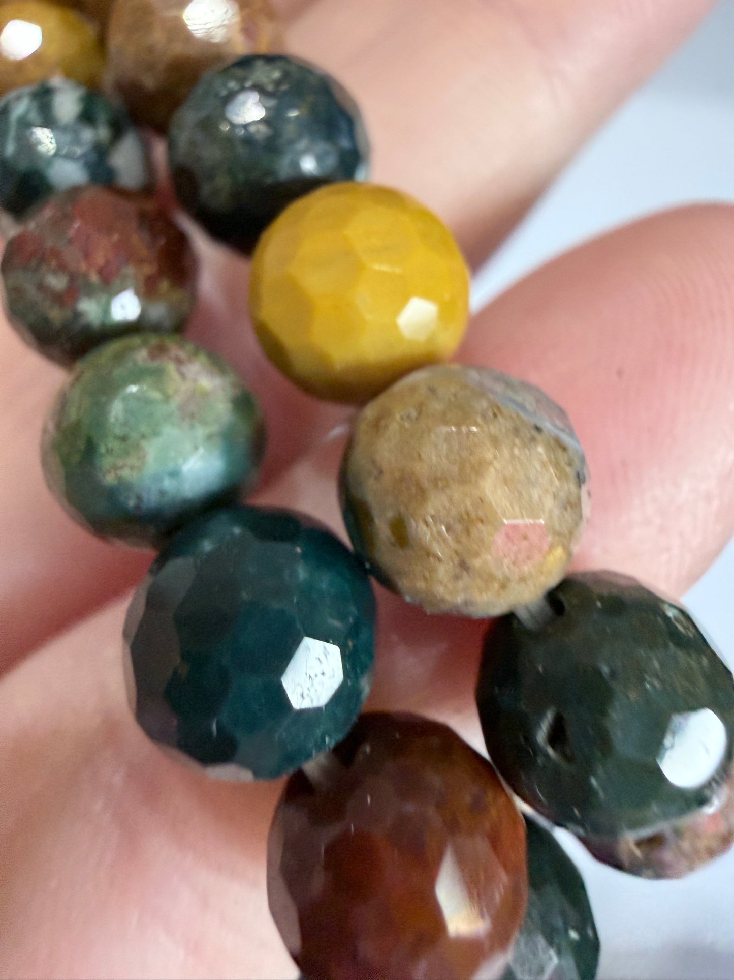 8mm Ocean Jasper Faceted Bracelet
Joy • Positivity • Emotional Healing