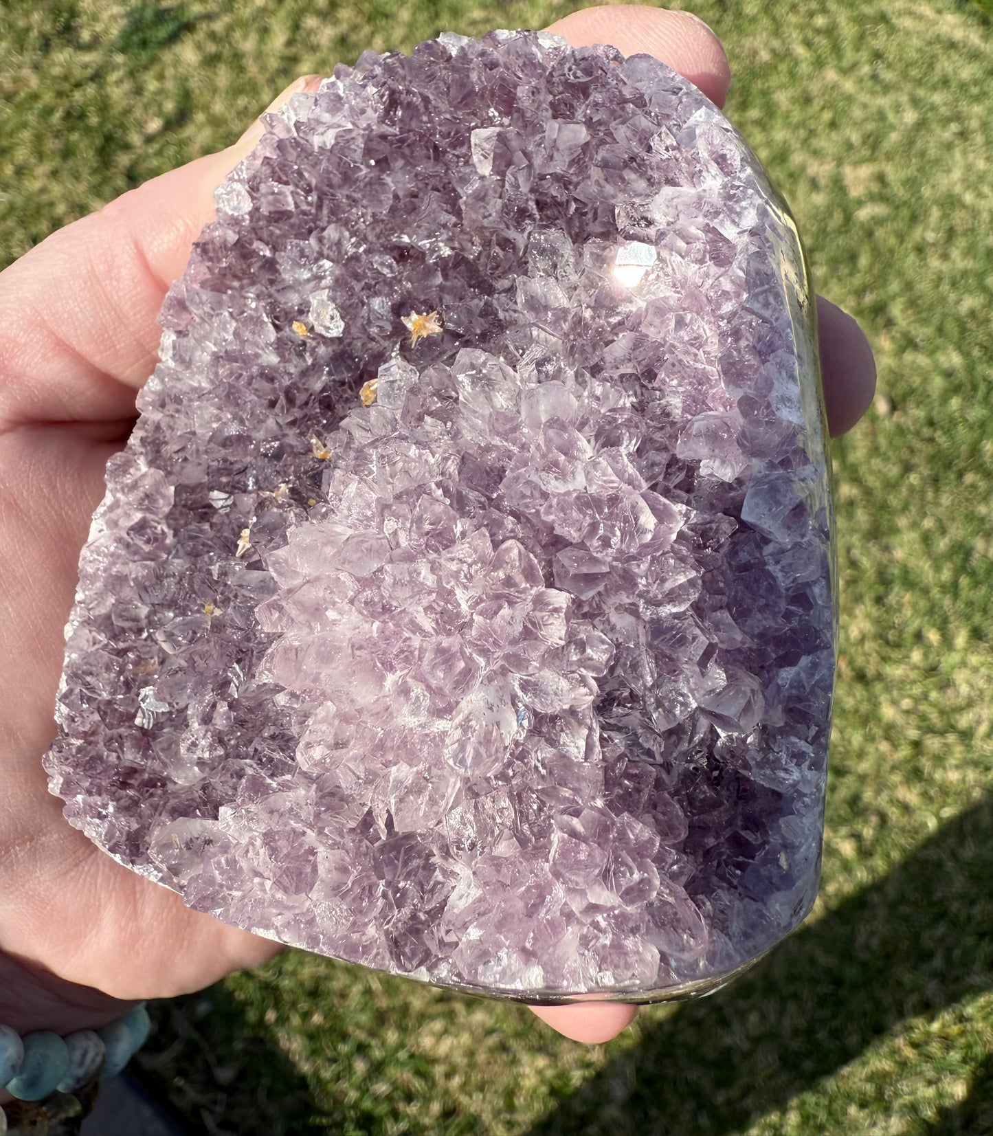 Rainbow Amethyst with Rare Pineapple Cluster ā 526g / 9cm