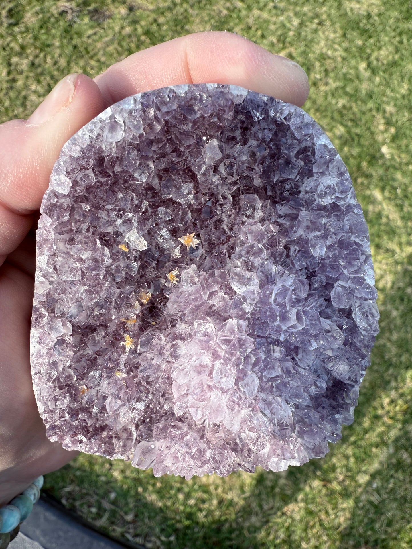 Rainbow Amethyst with Rare Pineapple Cluster ā 526g / 9cm