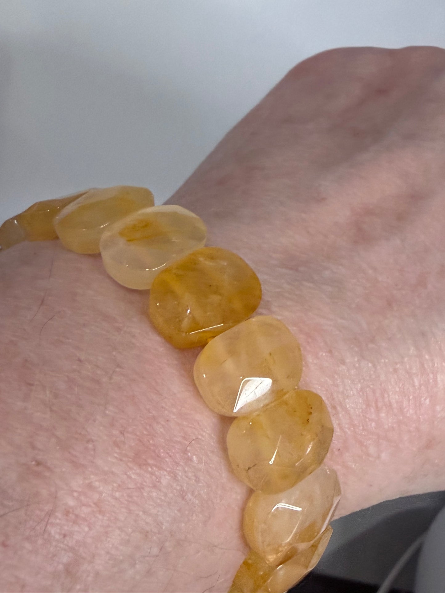 Faceted Honey Calcite Bracelet β Golden Confidence & Motivation Crystal | Solar Plexus Energy