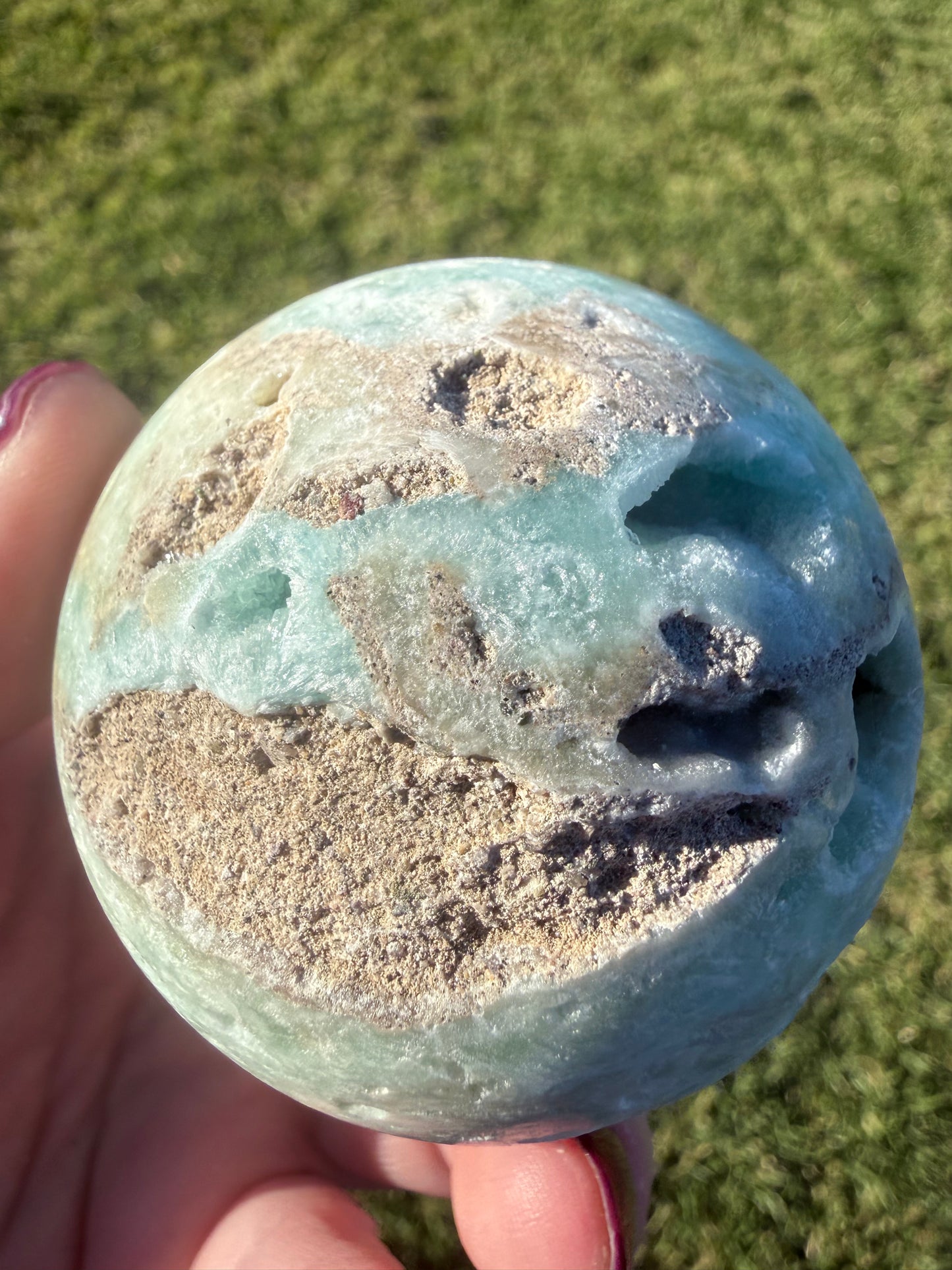 Blue Aragonite Sphere