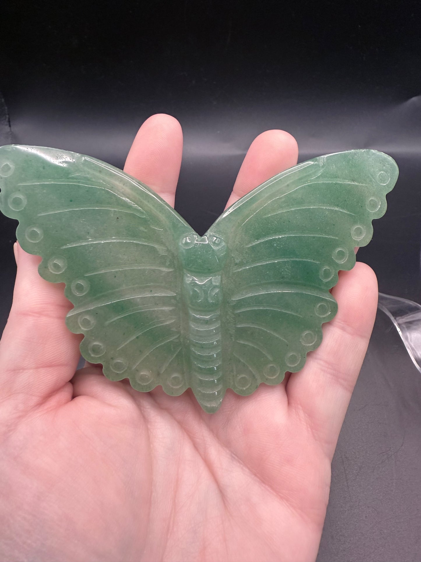 Green Aventurine Butterfly Carving