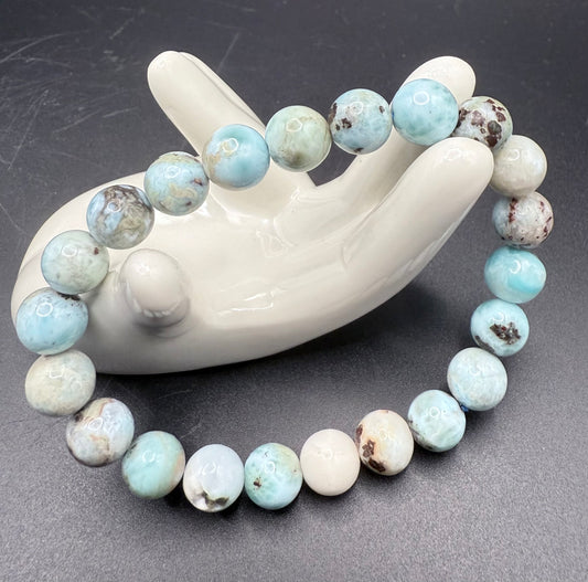 Rare Larimar 8mm Bracelet