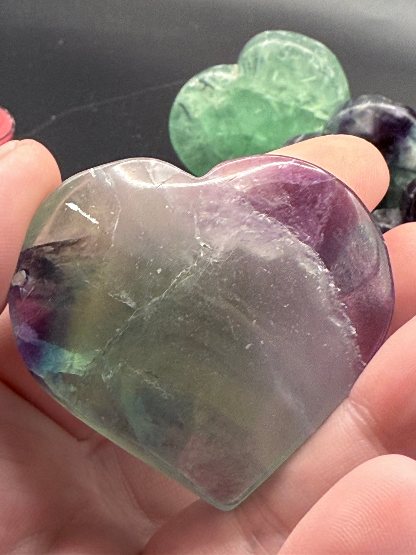 Free standing Fluorite Hearts