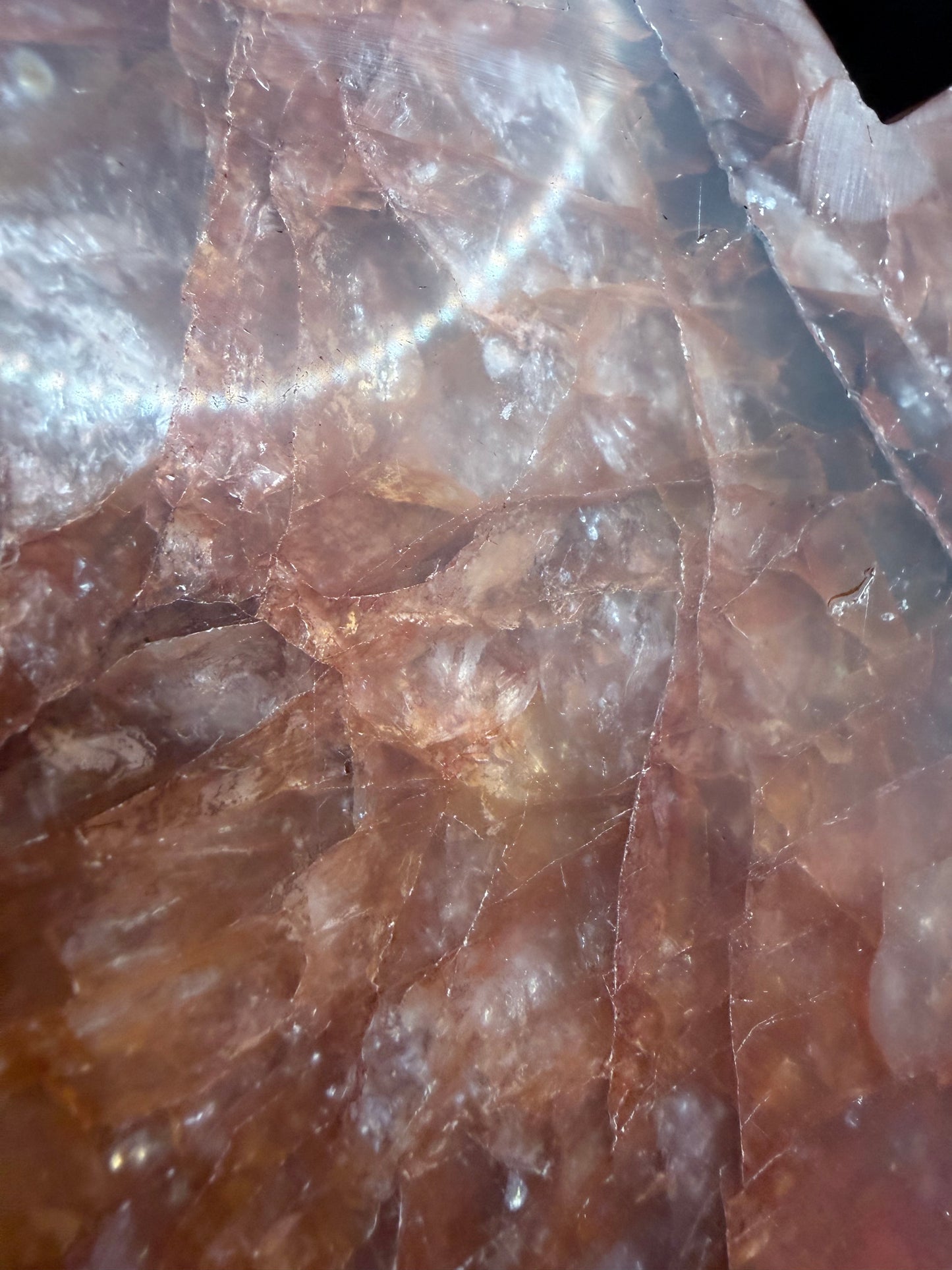 Fire Quartz Heart on Custom Stand