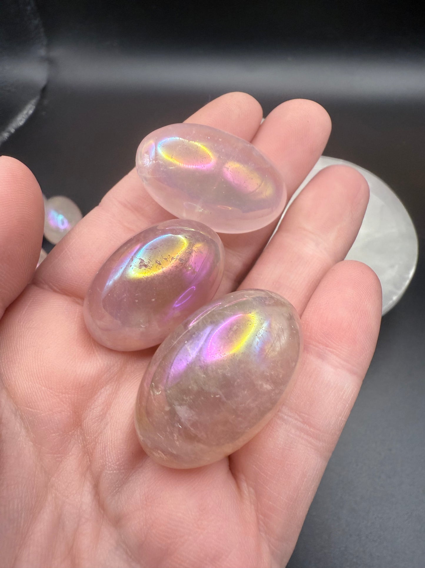 Aura Rose Quartz Tumbles