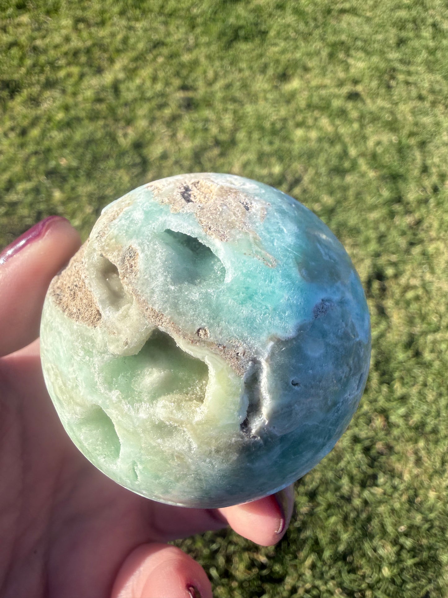 Blue Aragonite Sphere