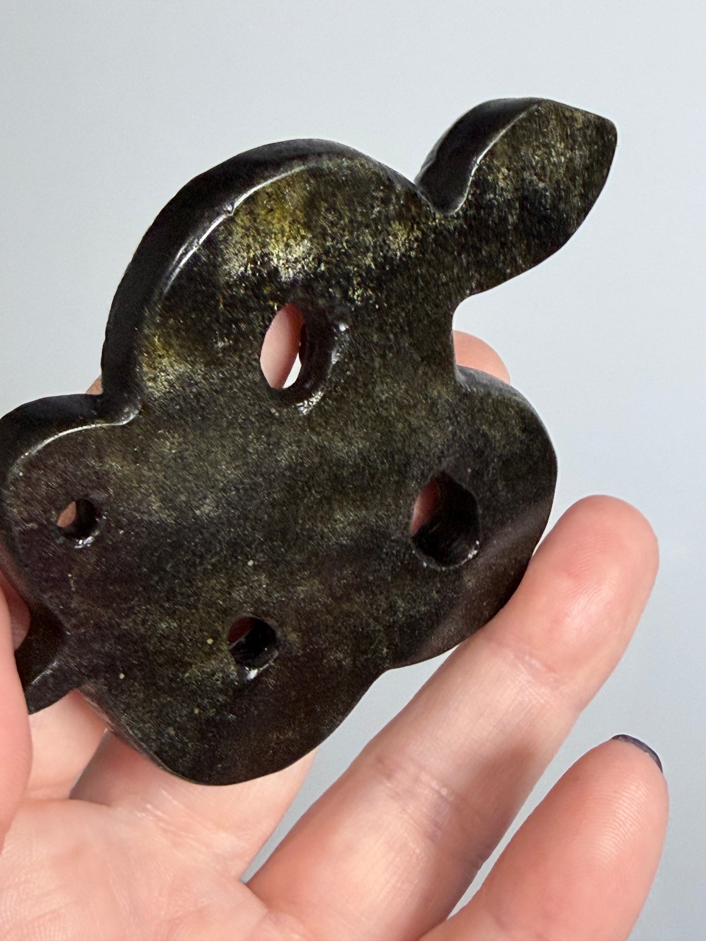 Gold Sheen Obsidian Snake Carving