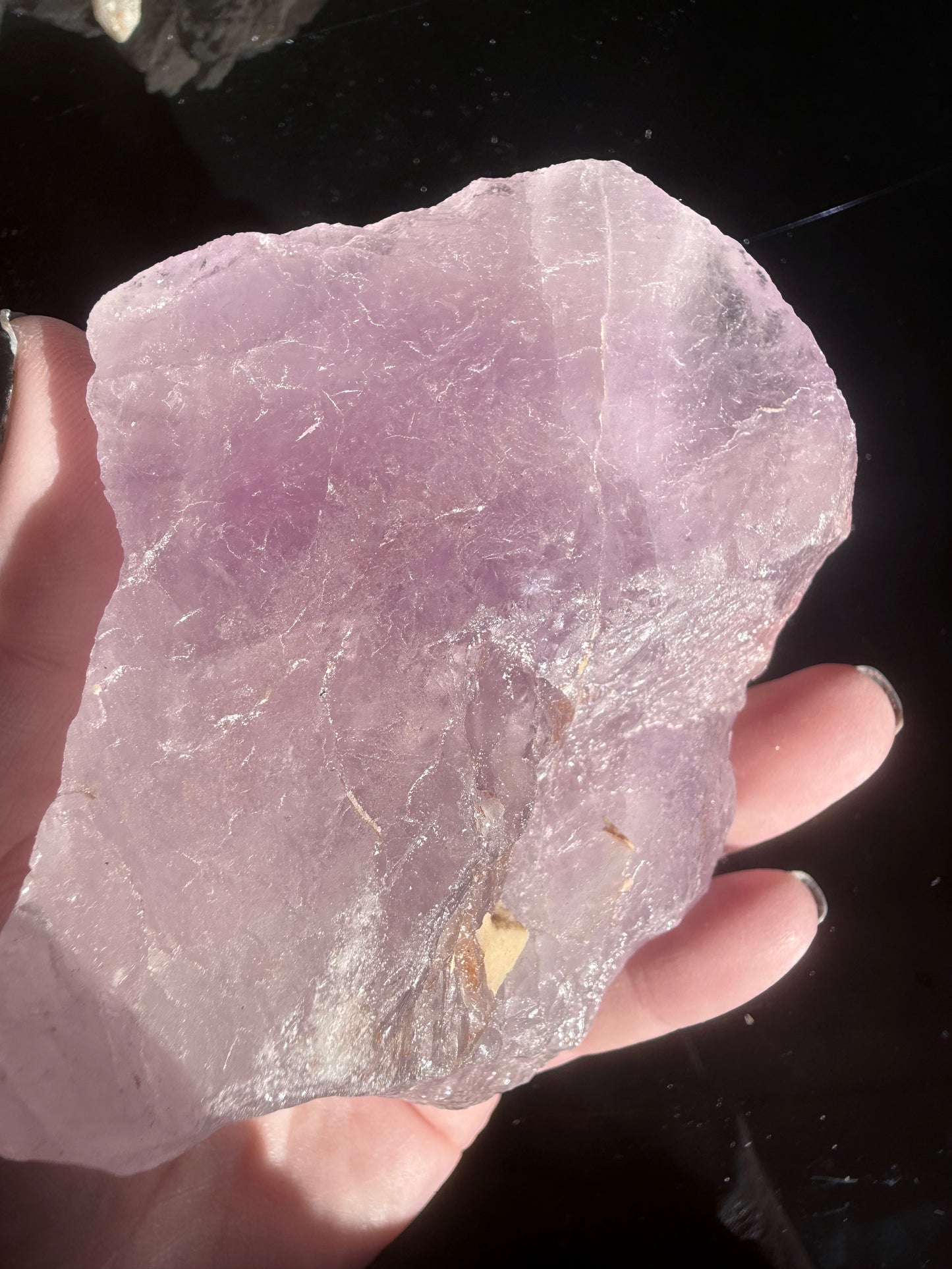 Raw Amethyst on Light Base
