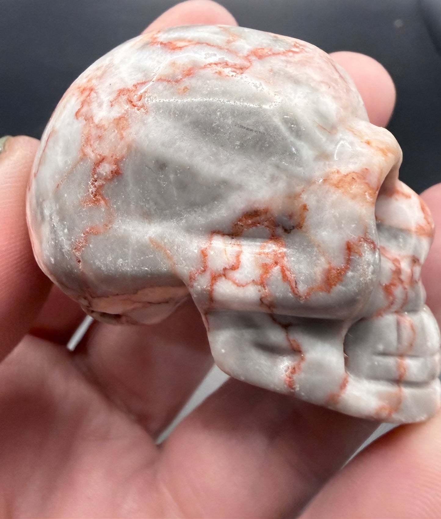 Red Vein Jasper Skull