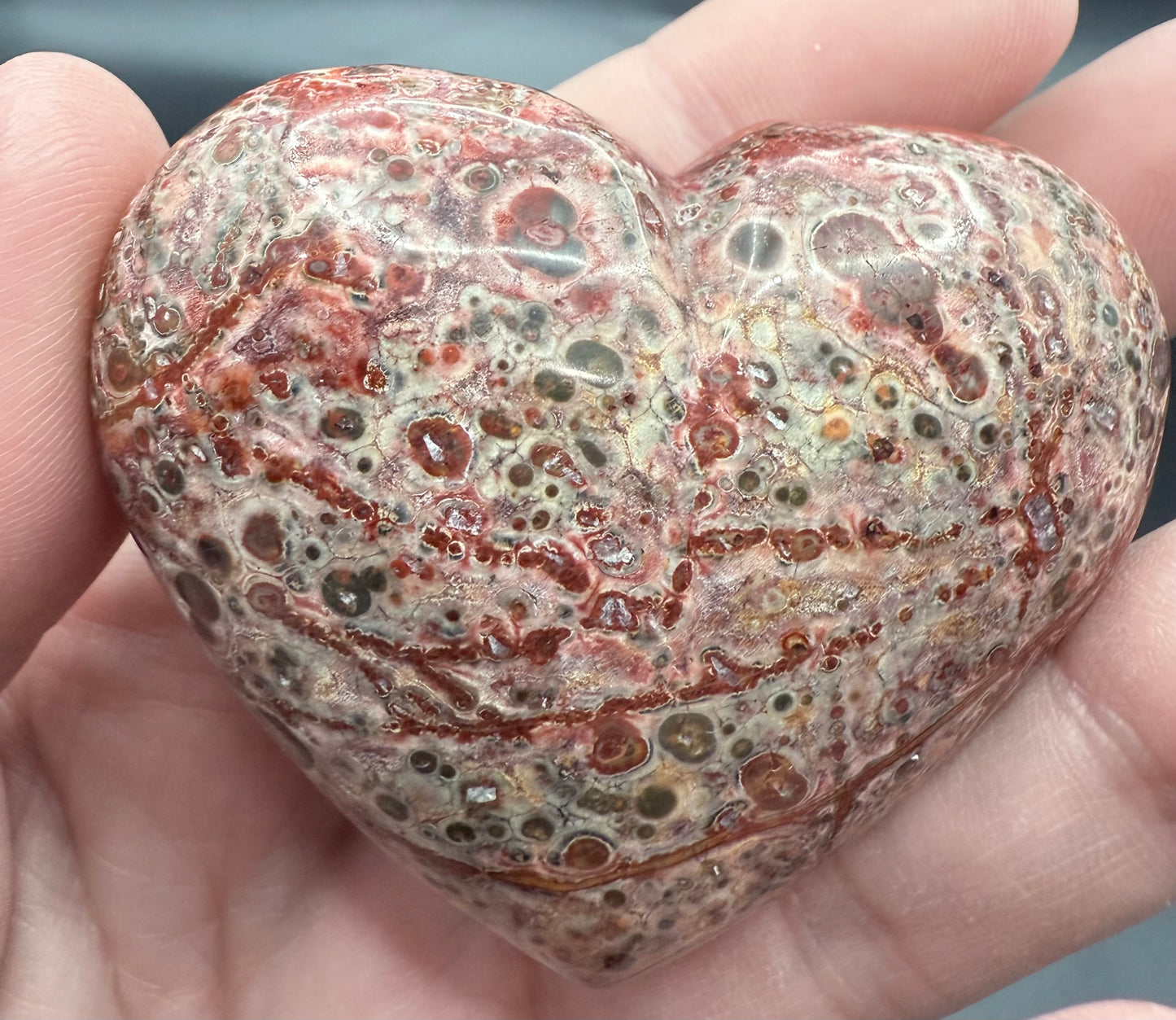 Leopard Skin Jasper Heart 5.7cm A - Crystal wonderland By Lisa