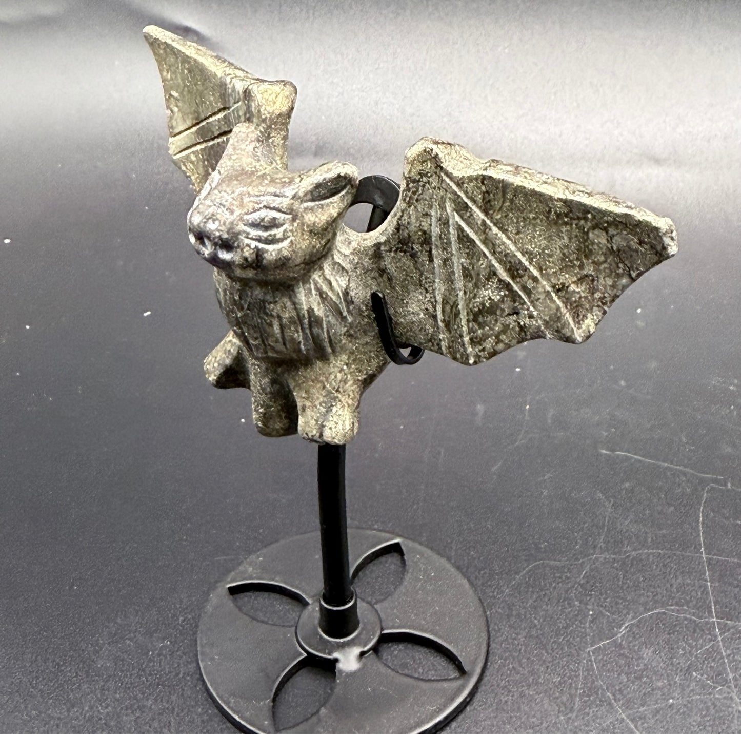 Pyrite Crystal Bat on Stand
