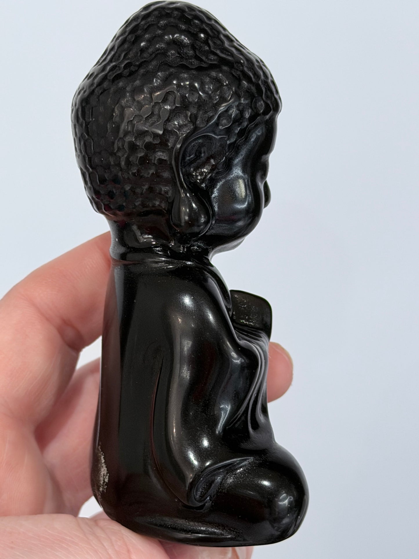 Black Obsidian Buddha Crystal Carving – 10cm