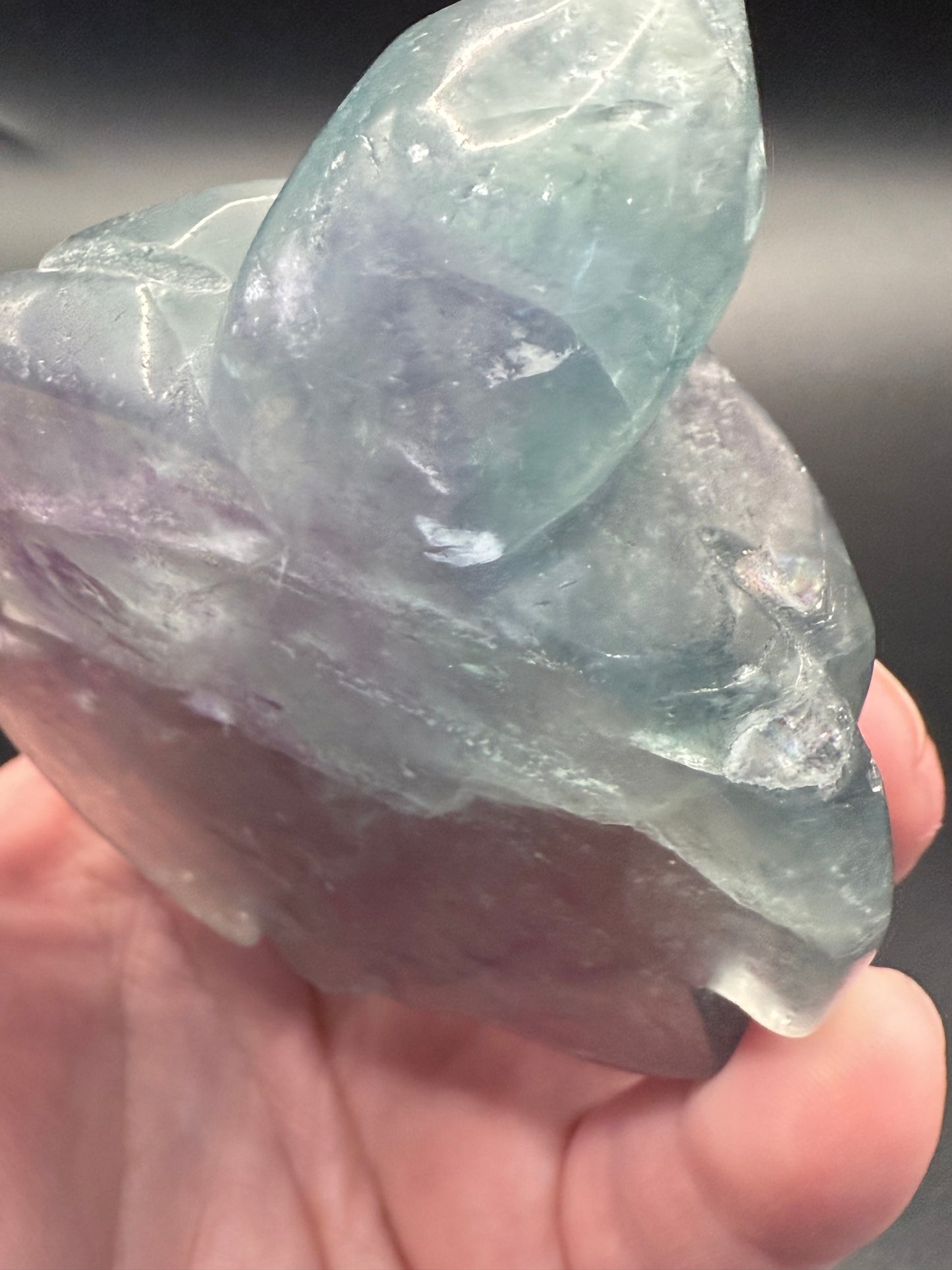 Aqua Fluorite Turtle Carving β 230g | 8.5 Γ 6.5cm