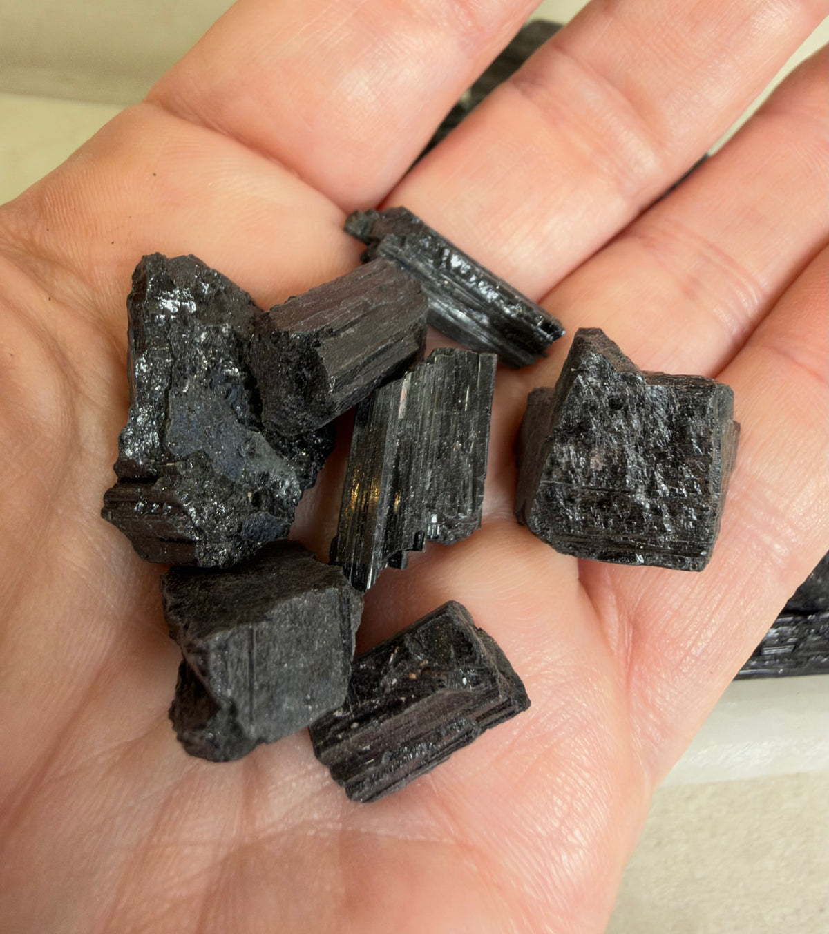 Raw Black Tourmaline Pieces – 20g Pack | Intuitively Chosen