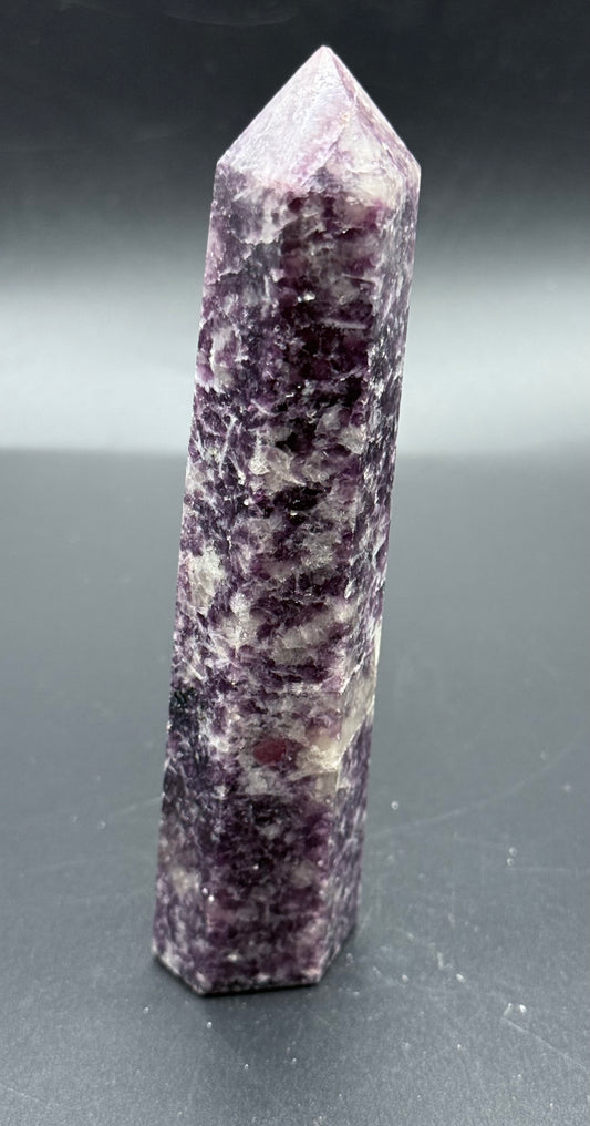 Lepidolite Tower with Pink Tourmaline Inclusions