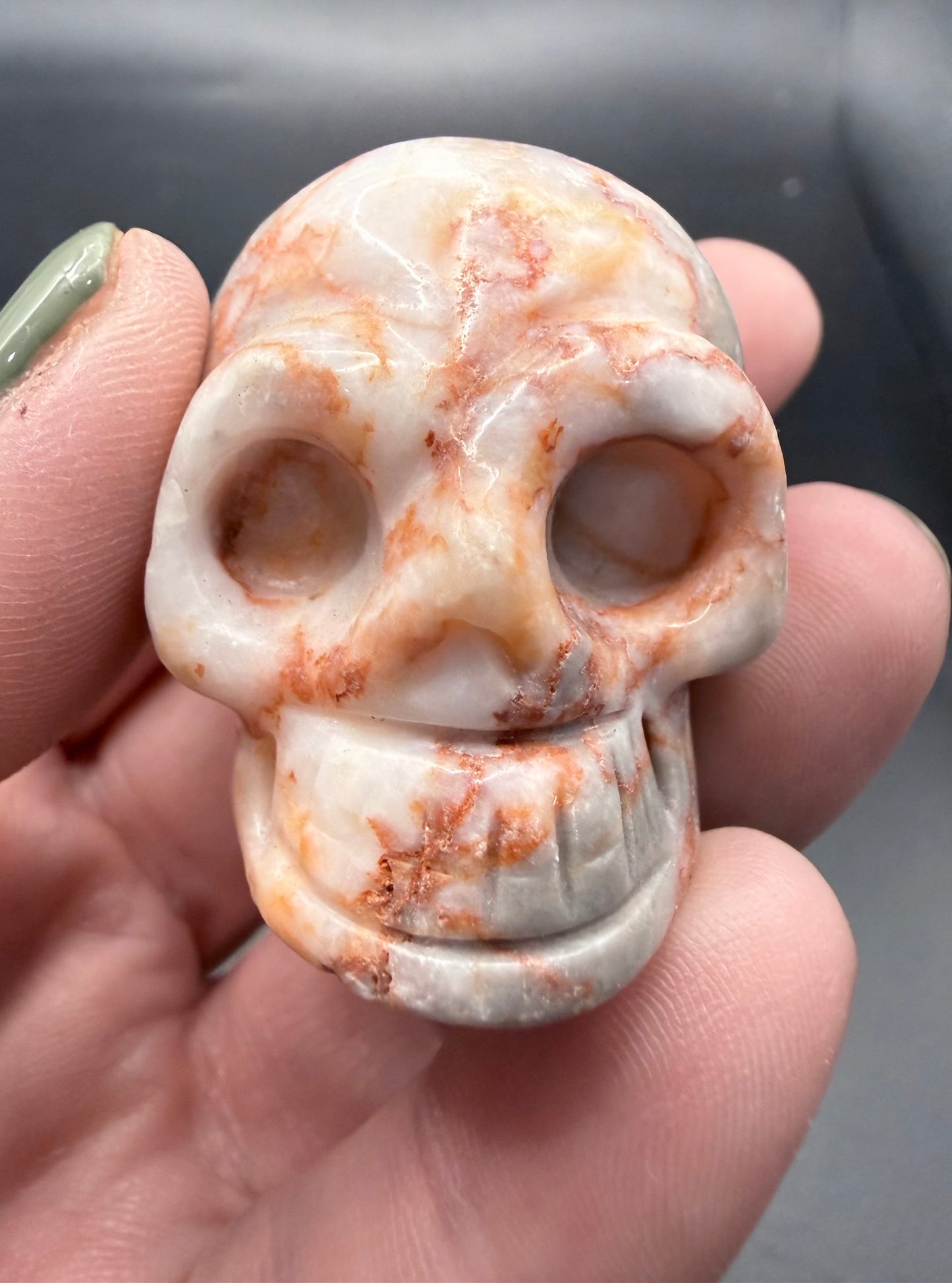 Red Vein Jasper Skull