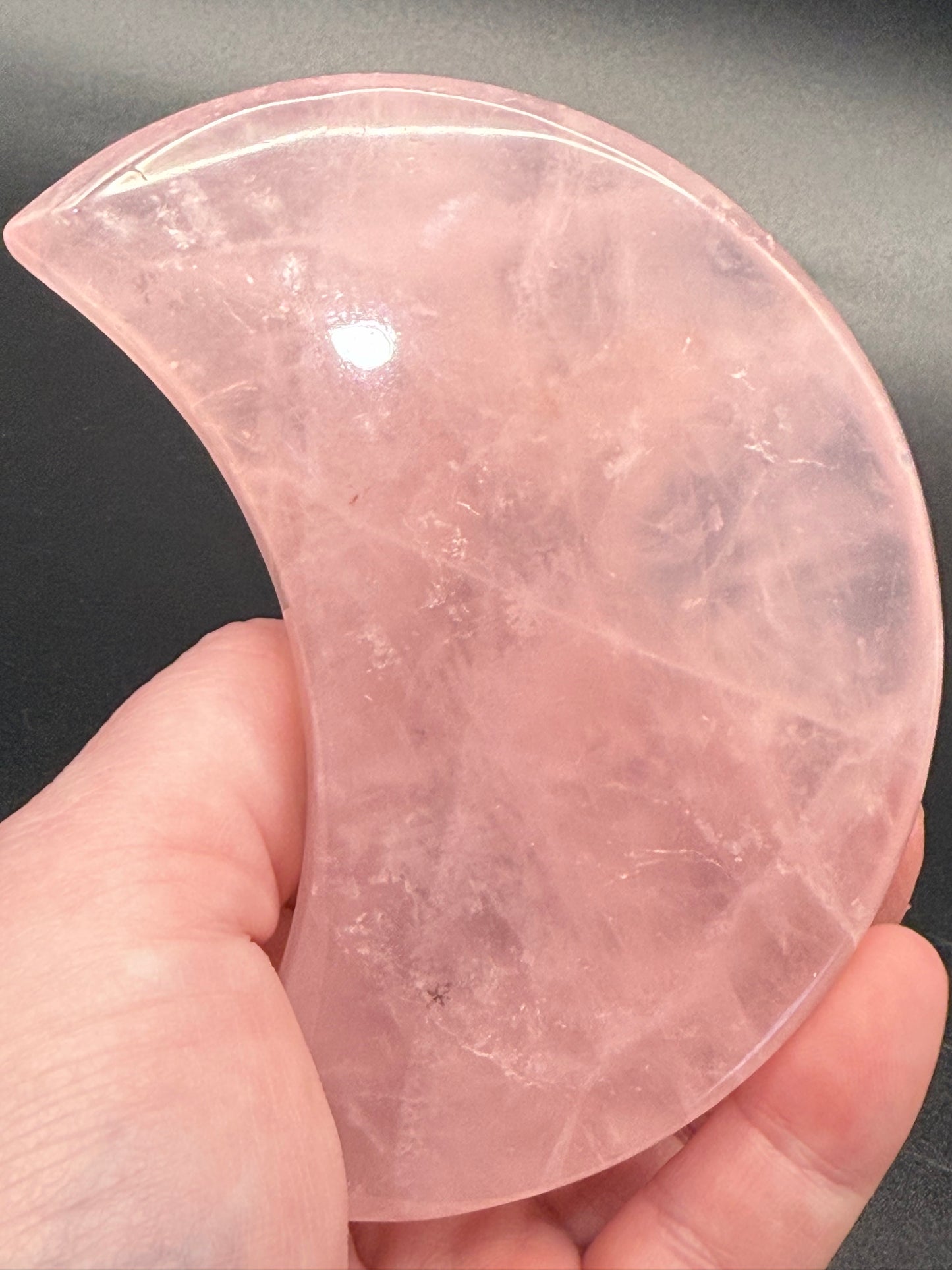 Rose Quartz Crescent Moon 10x8.2cm 169g
