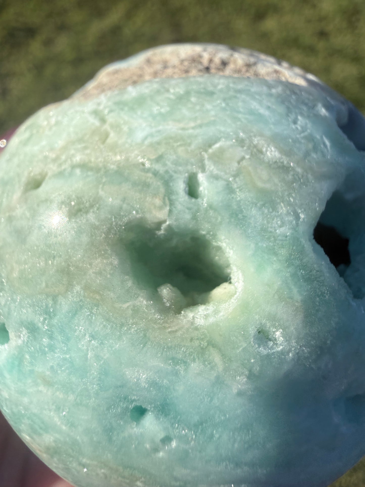 Blue Aragonite Sphere