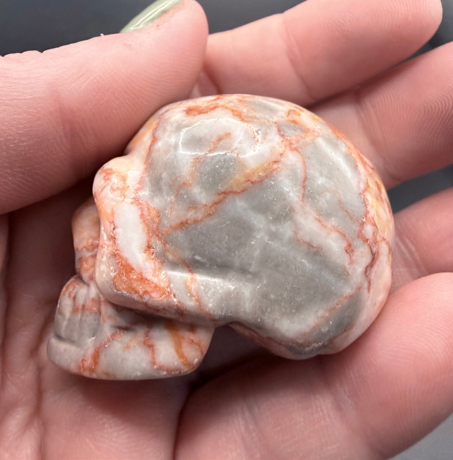 Red Vein Jasper Skull