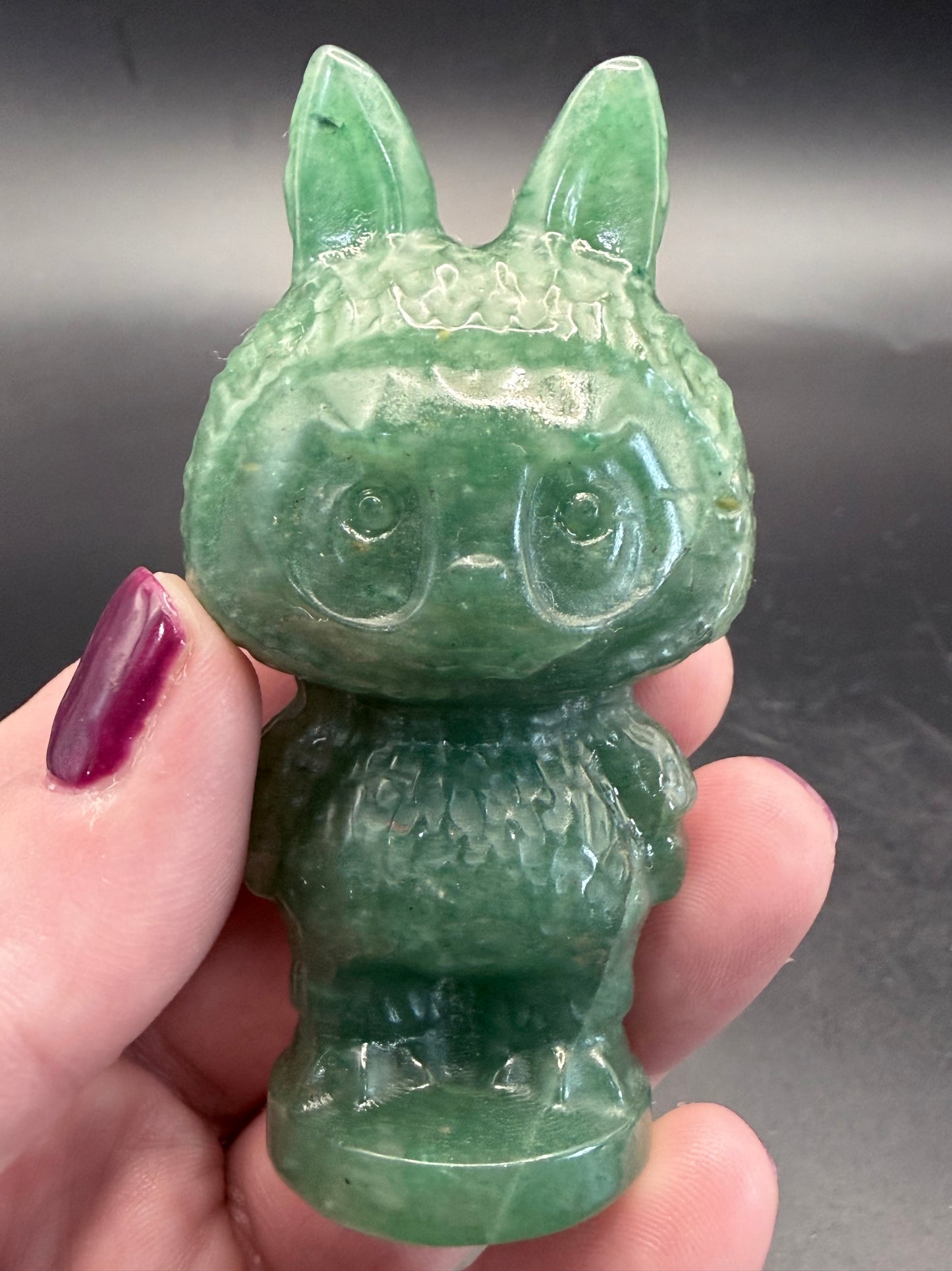 Green Aventurine Labubu Carving ā 8 cm