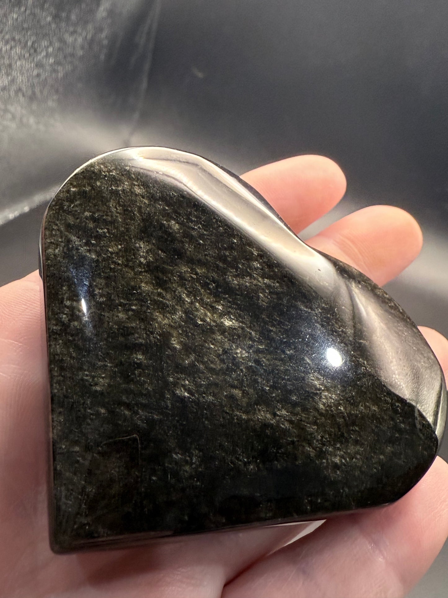 Gold Sheen Obsidian Heart