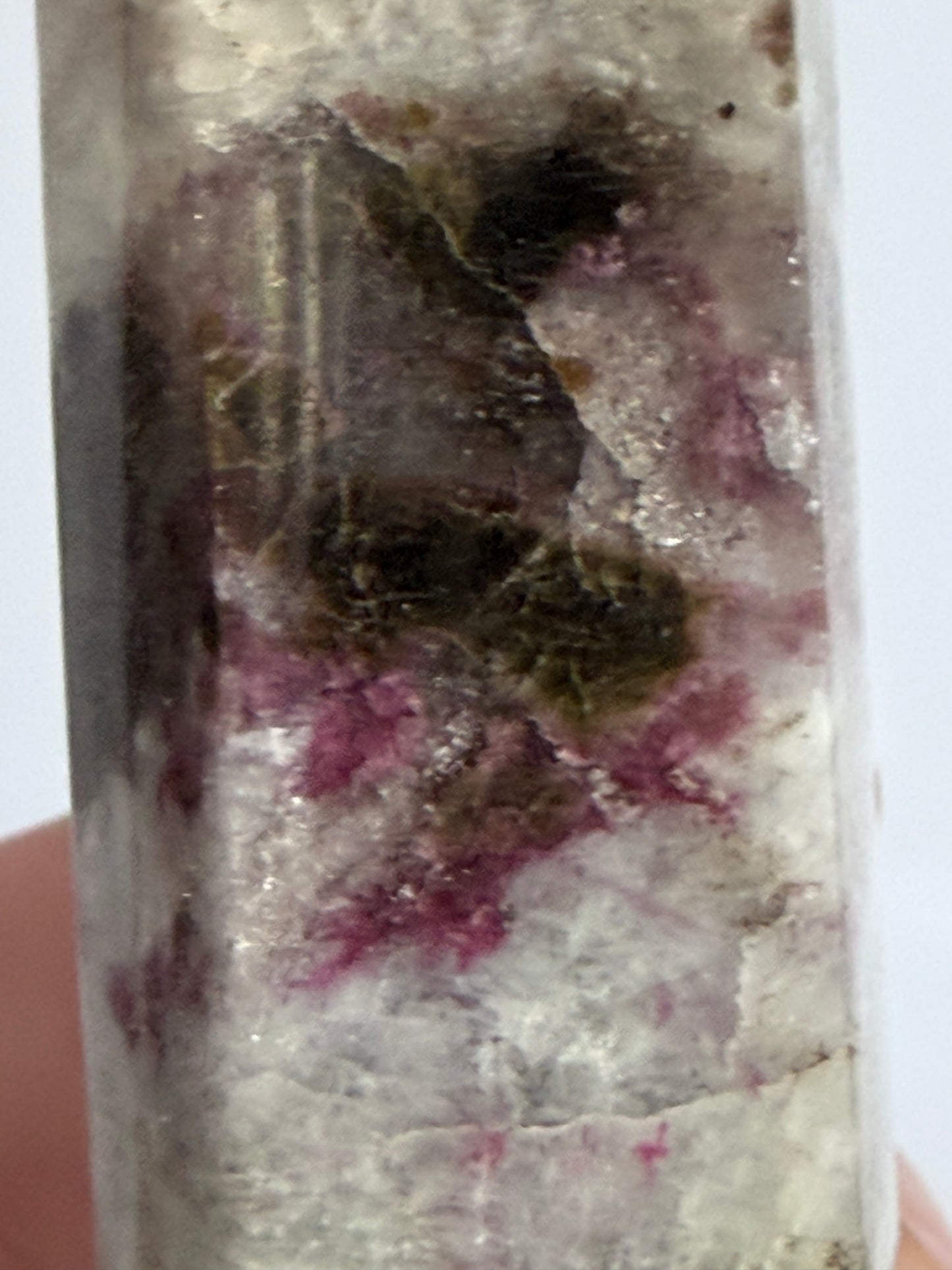 Pink Tourmaline in Quartz Crystal Tower – 8.9cm | 68g B